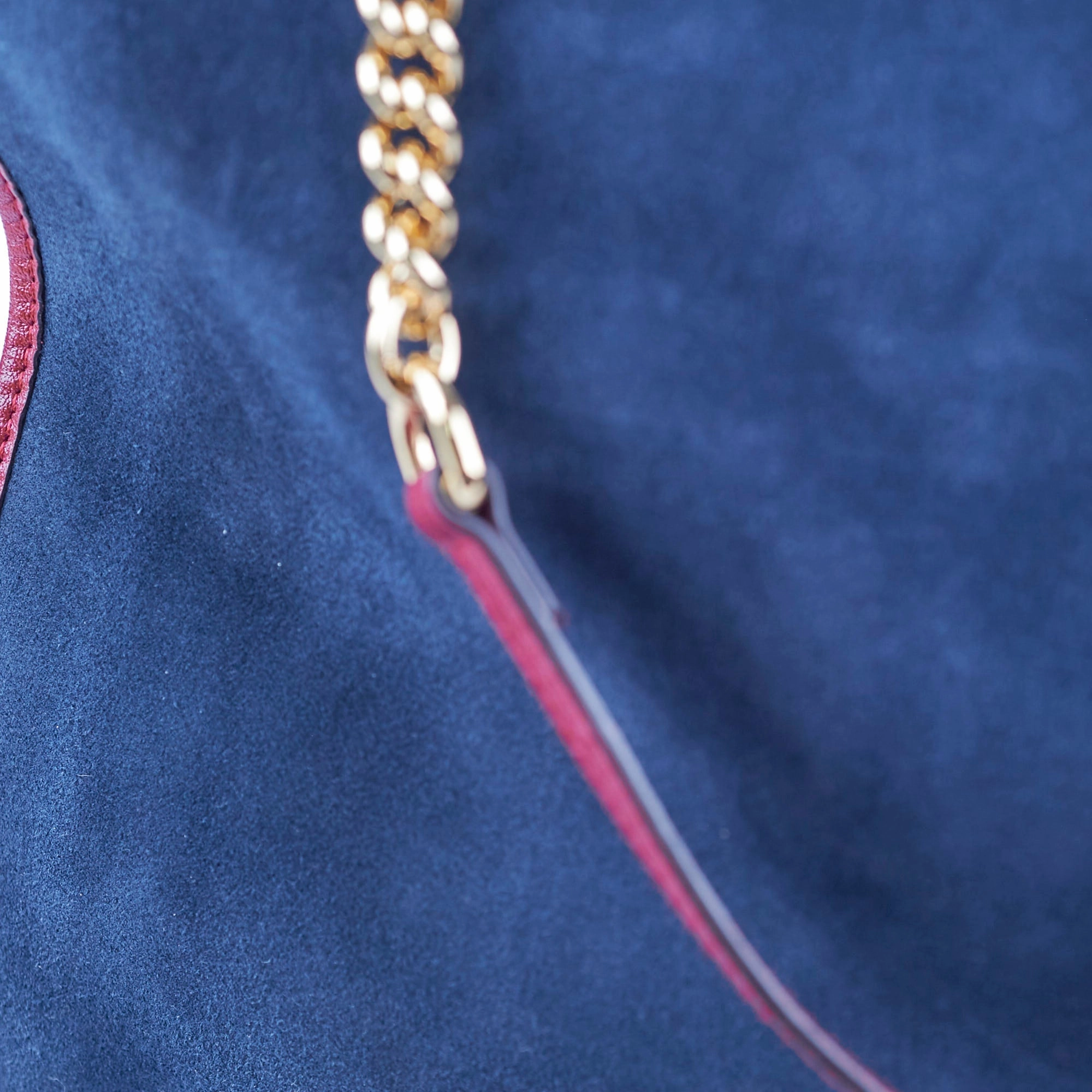 Gucci Rajah Suede Navy Shoulder Tote