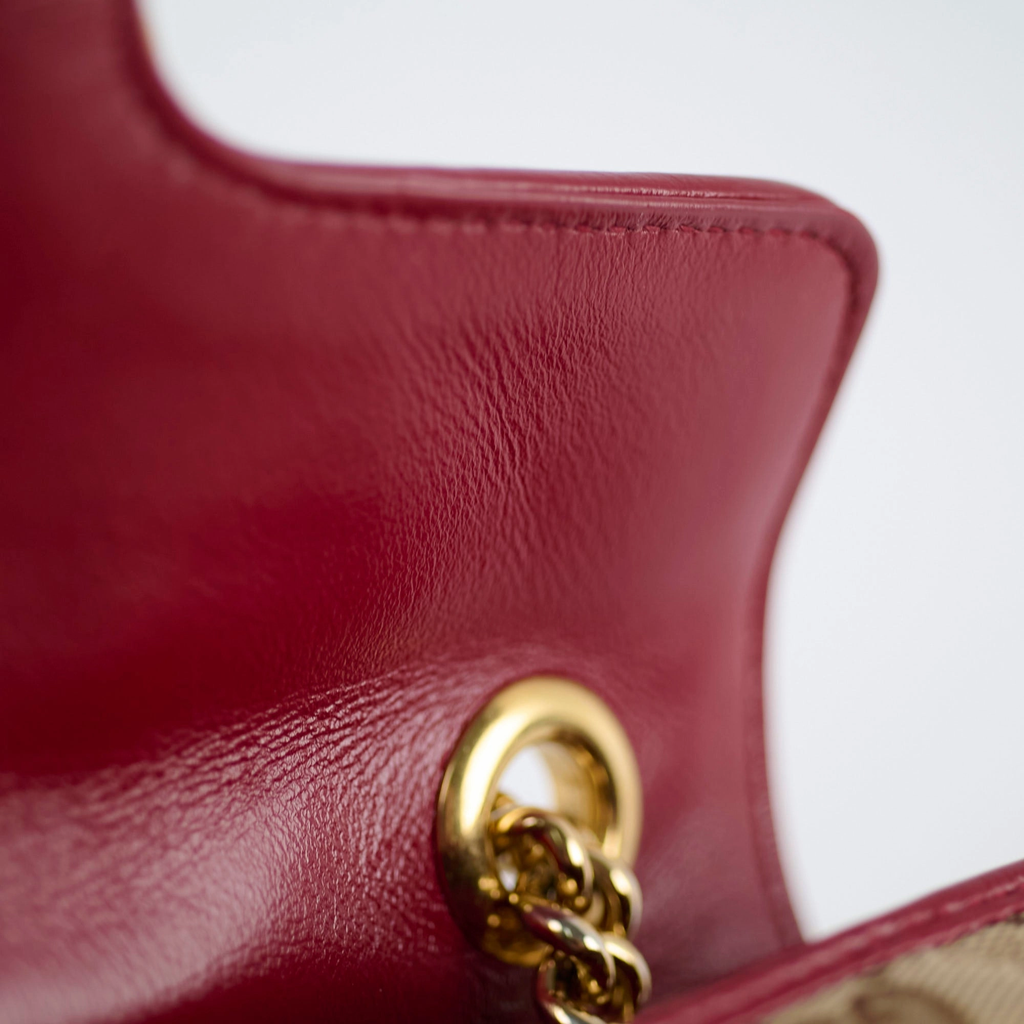 Gucci Small Marmont Beige/Burgundy