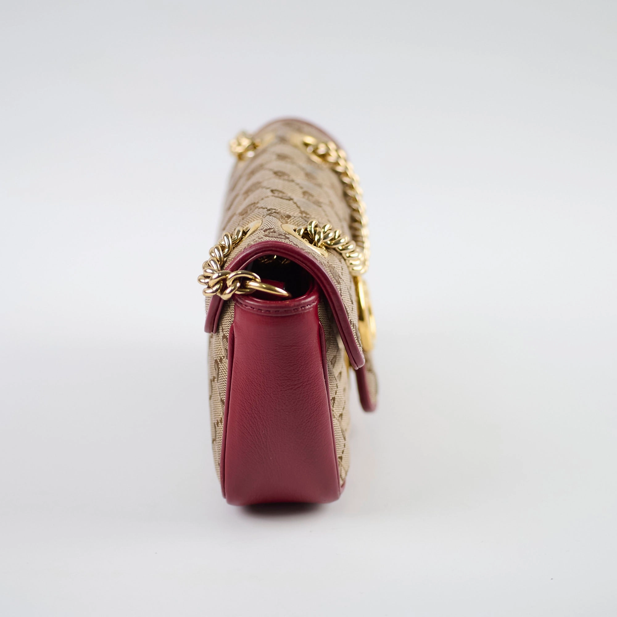 Gucci Small Marmont Beige/Burgundy