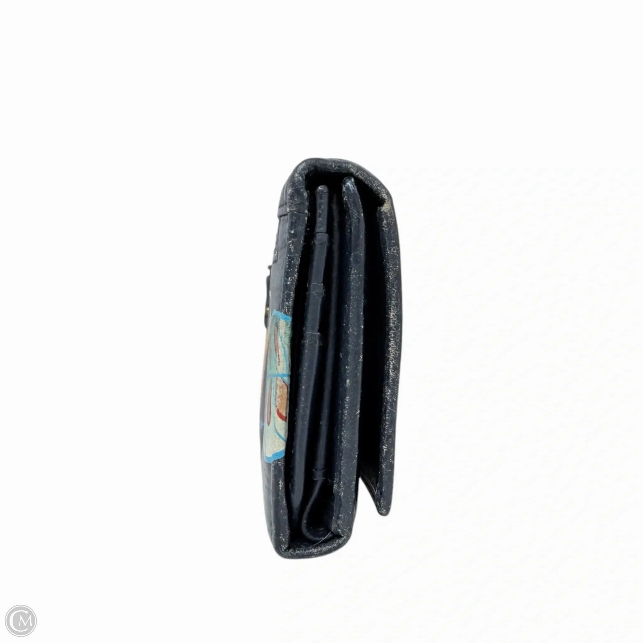 Hand-Painted Leather Three Fold Organizer Wallet  By Anuschka, Size: Large