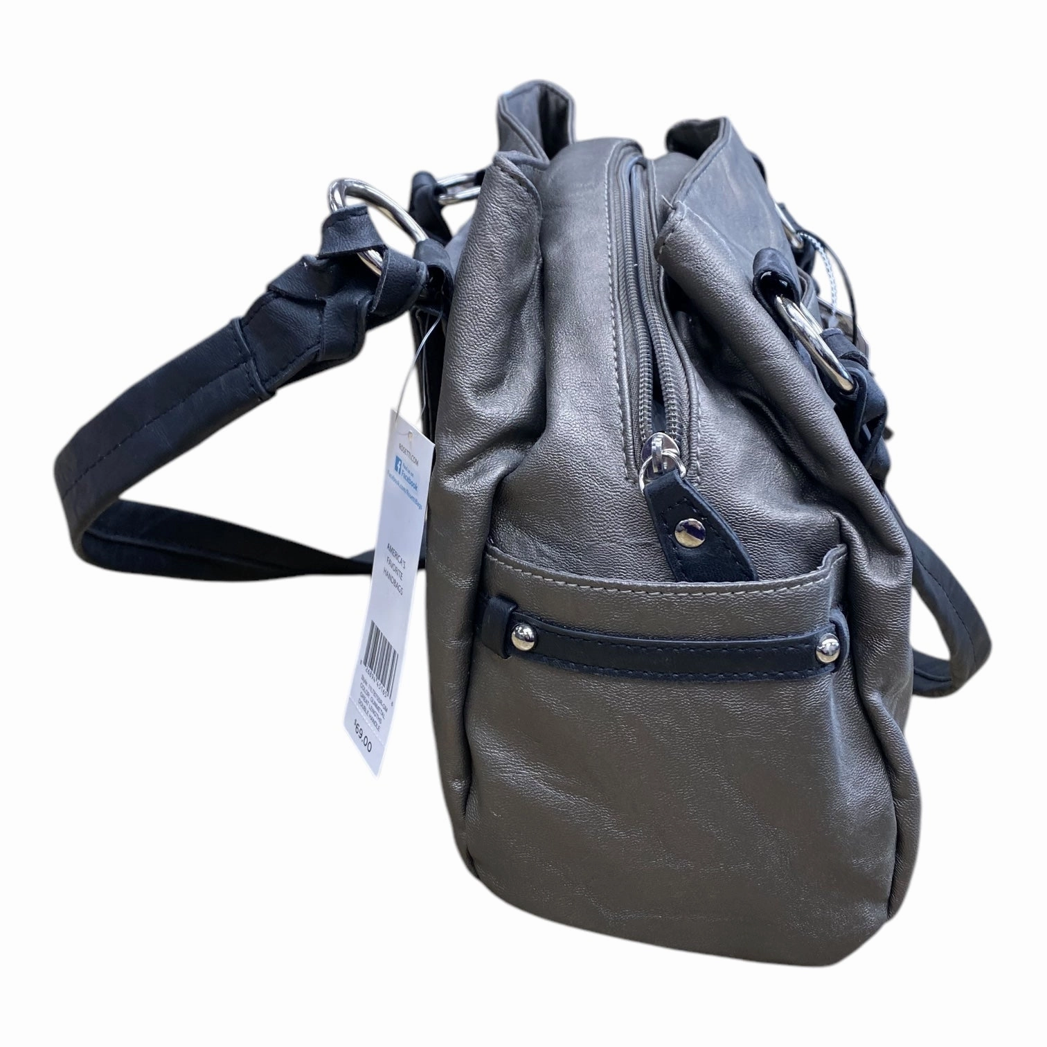 Handbag By Rosetti In Black & Grey, Size:Medium