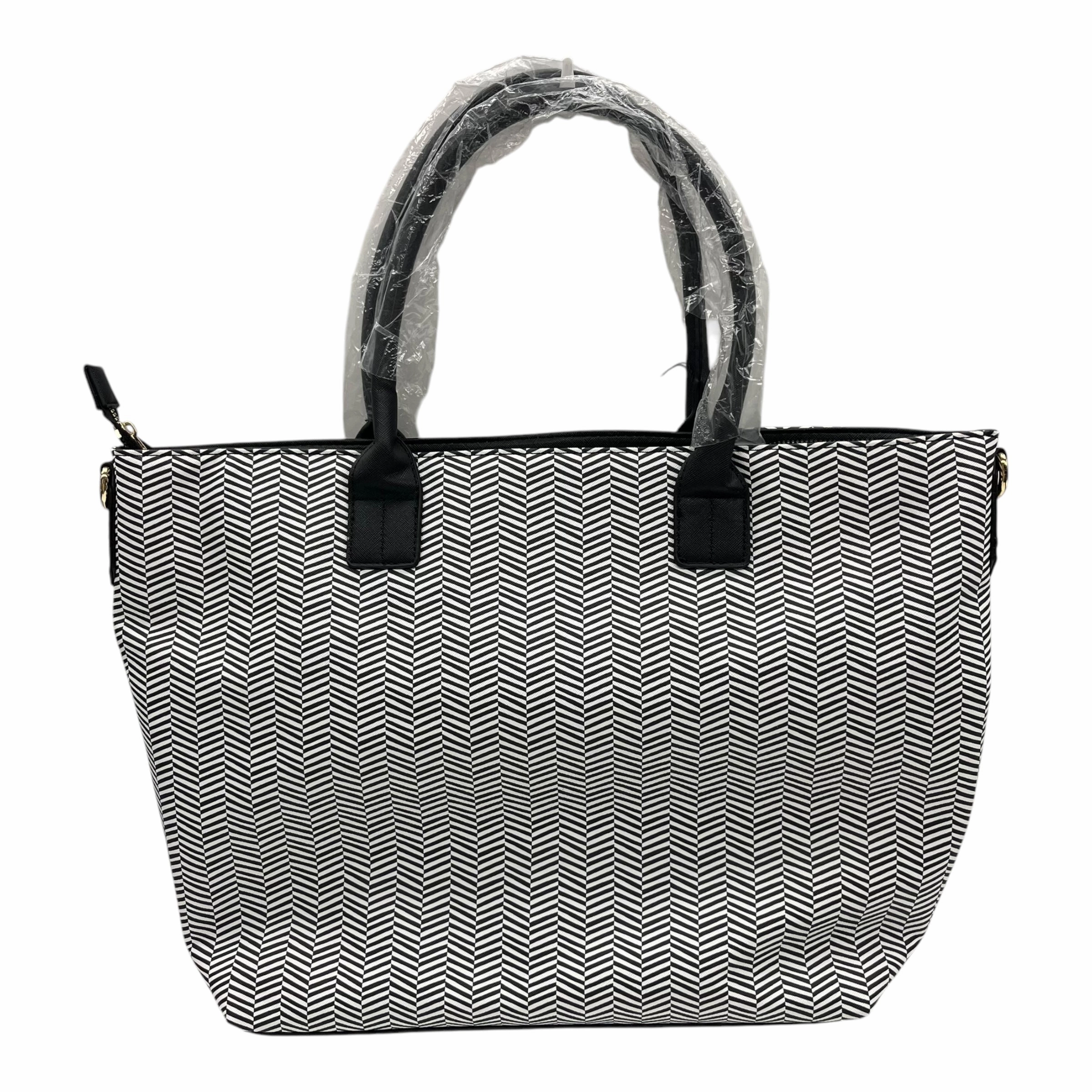 Handbag By Trina Turk In Black & White, Size:Large