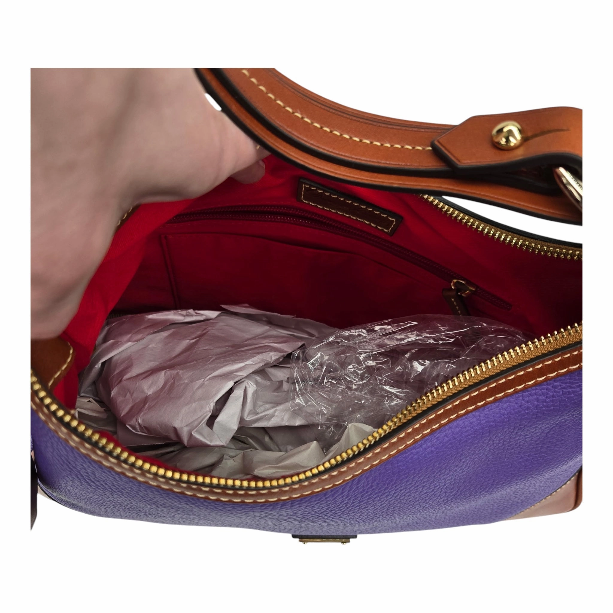 Handbag Designer By Dooney And Bourke In Purple, Size:Medium