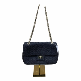 Handbag Designer By Karl Lagerfeld In Black & Gold, Size:Medium