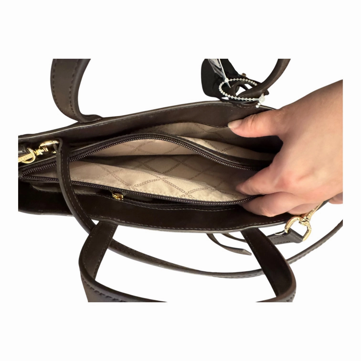 Handbag Designer By Michael Kors In Brown, Size:Medium