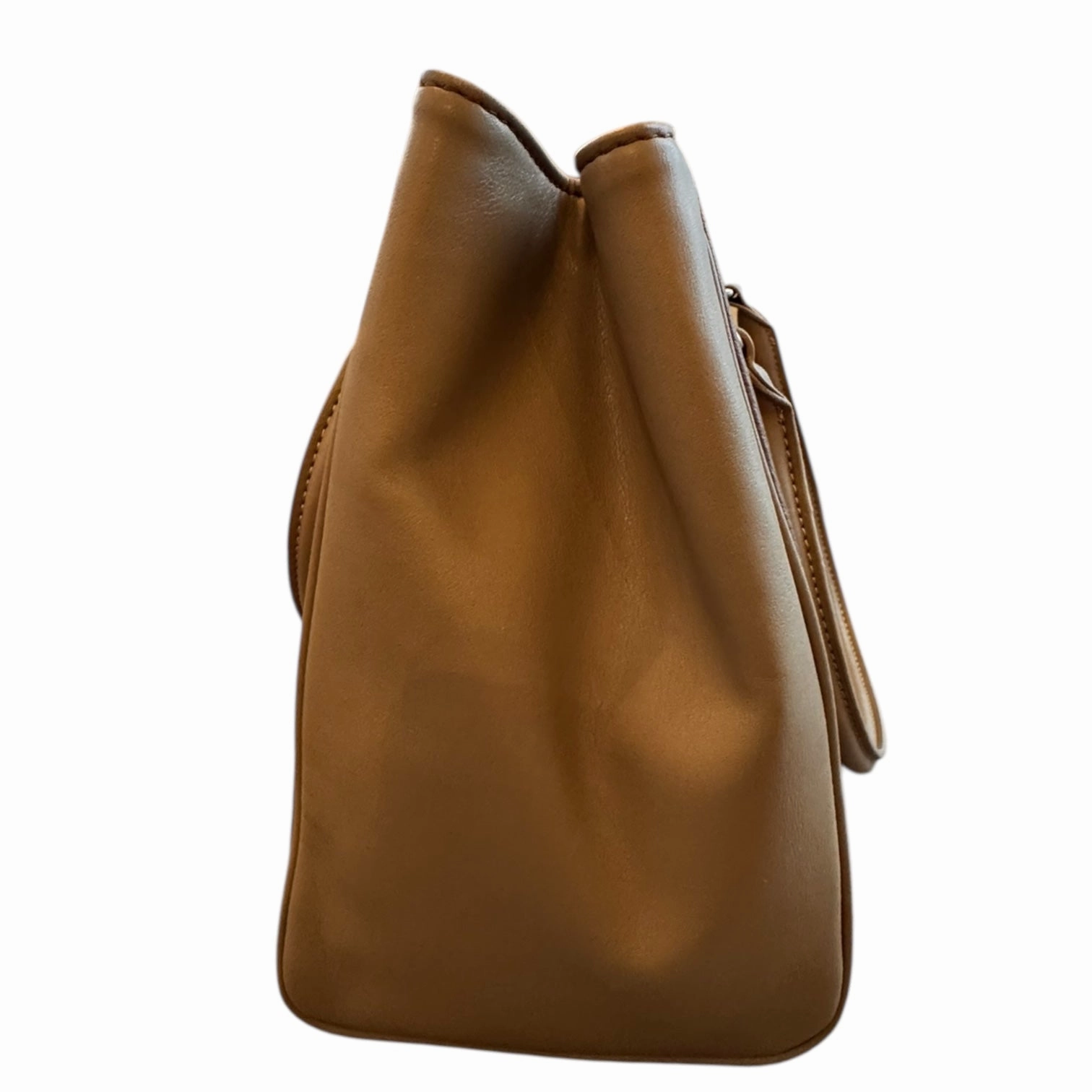 Handbag Leather By Aurielle In Brown, Size:Medium
