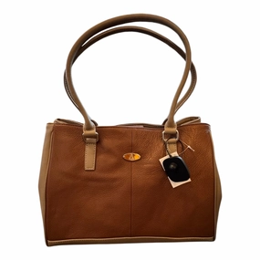 Handbag Leather By Aurielle In Brown, Size:Medium