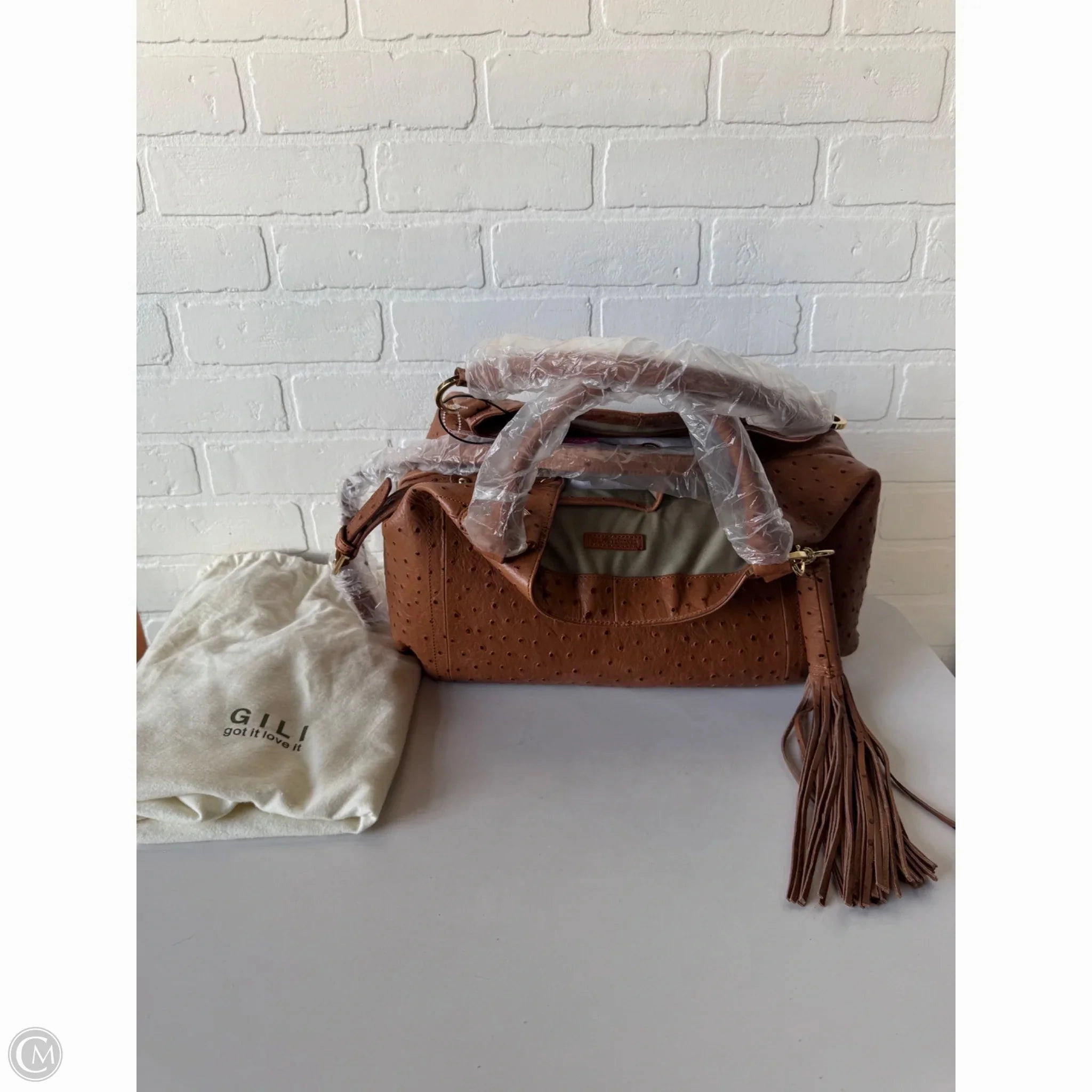 Handbag Leather By Cmc, Size: Large