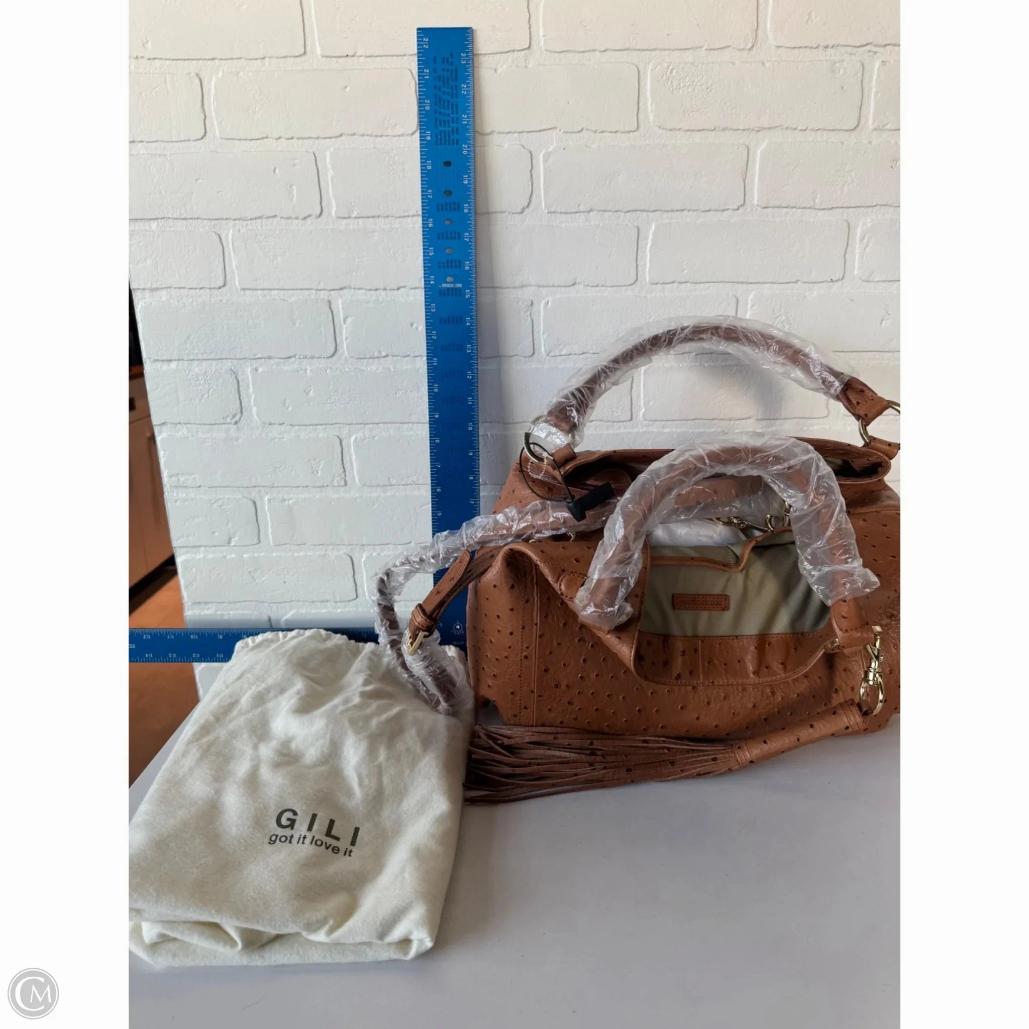 Handbag Leather By Cmc, Size: Large