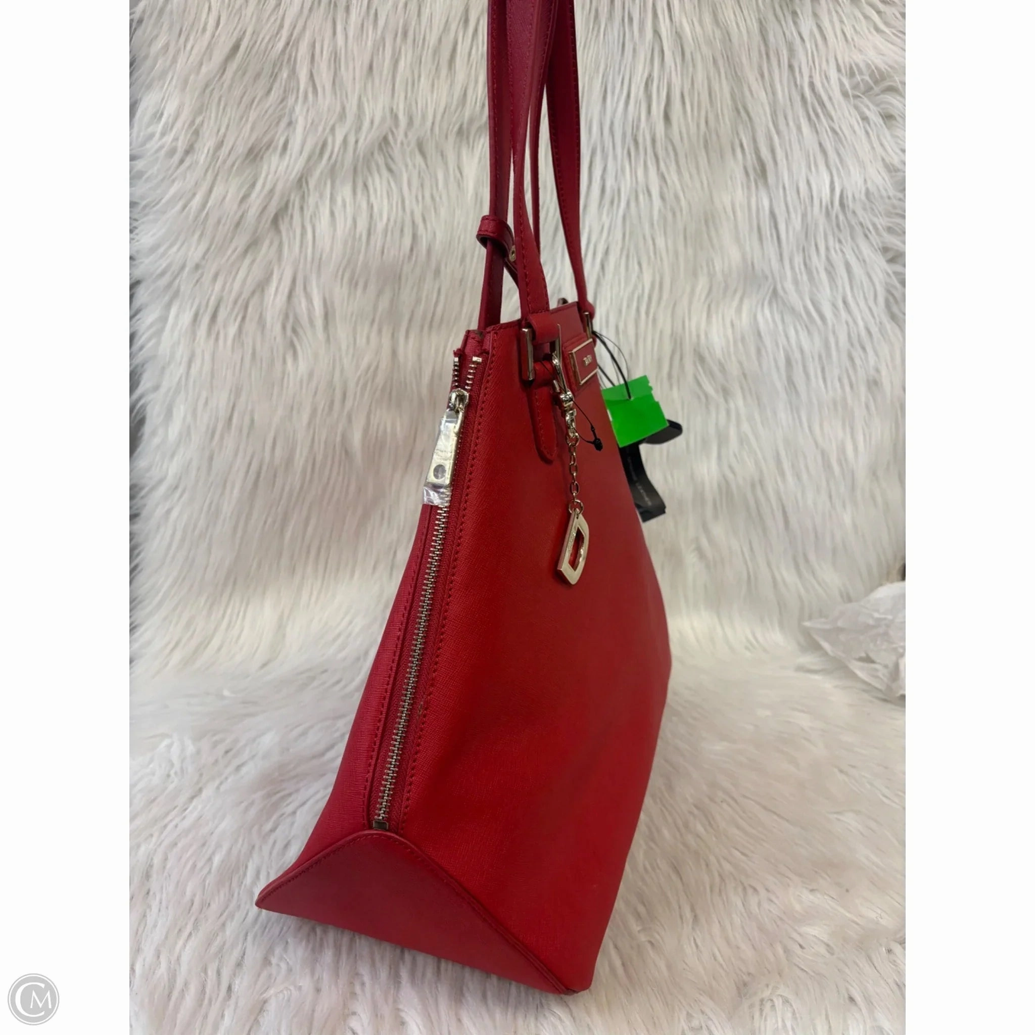 Handbag Leather By Dkny, Size: Large