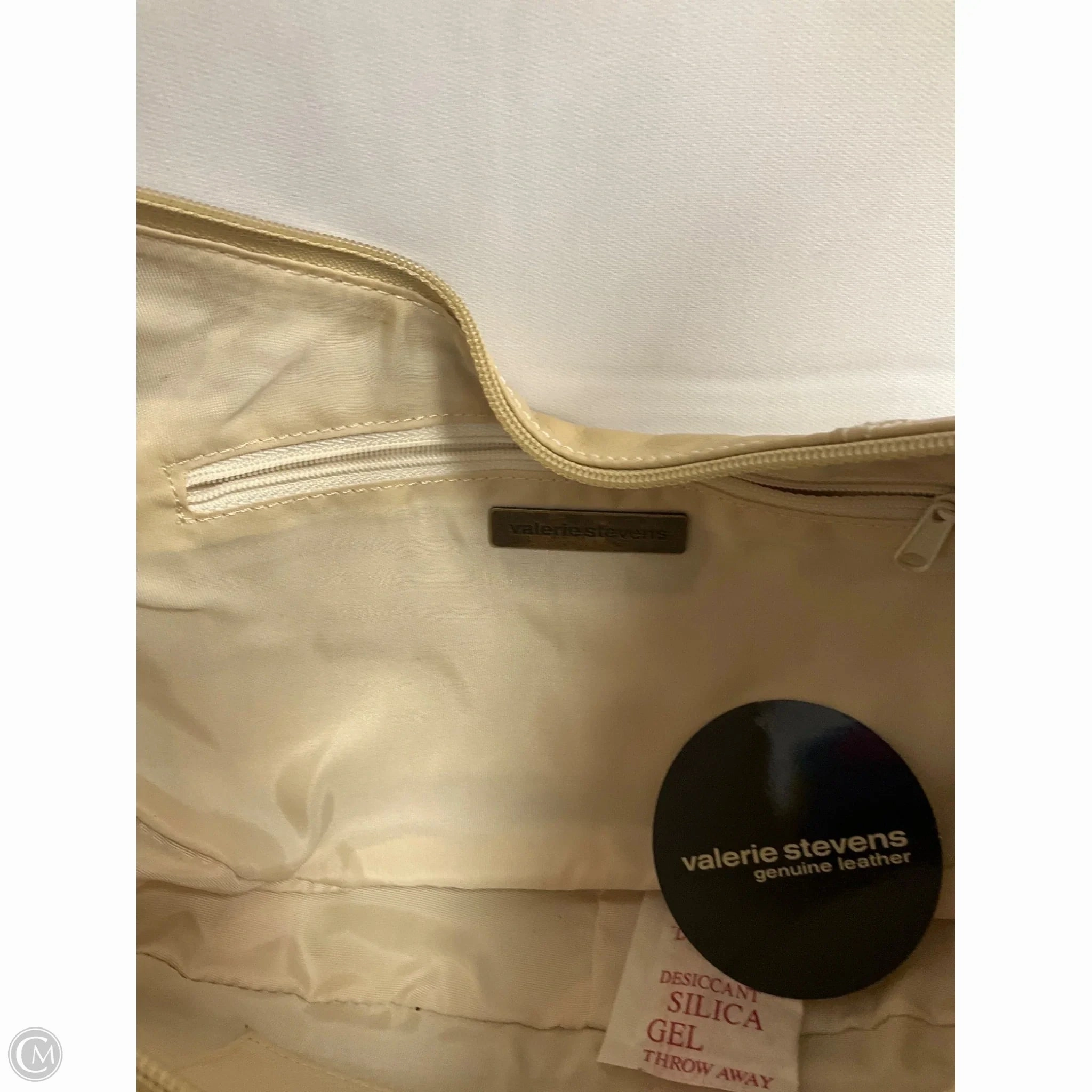 Handbag Leather By Valerie Stevens, Size: Medium