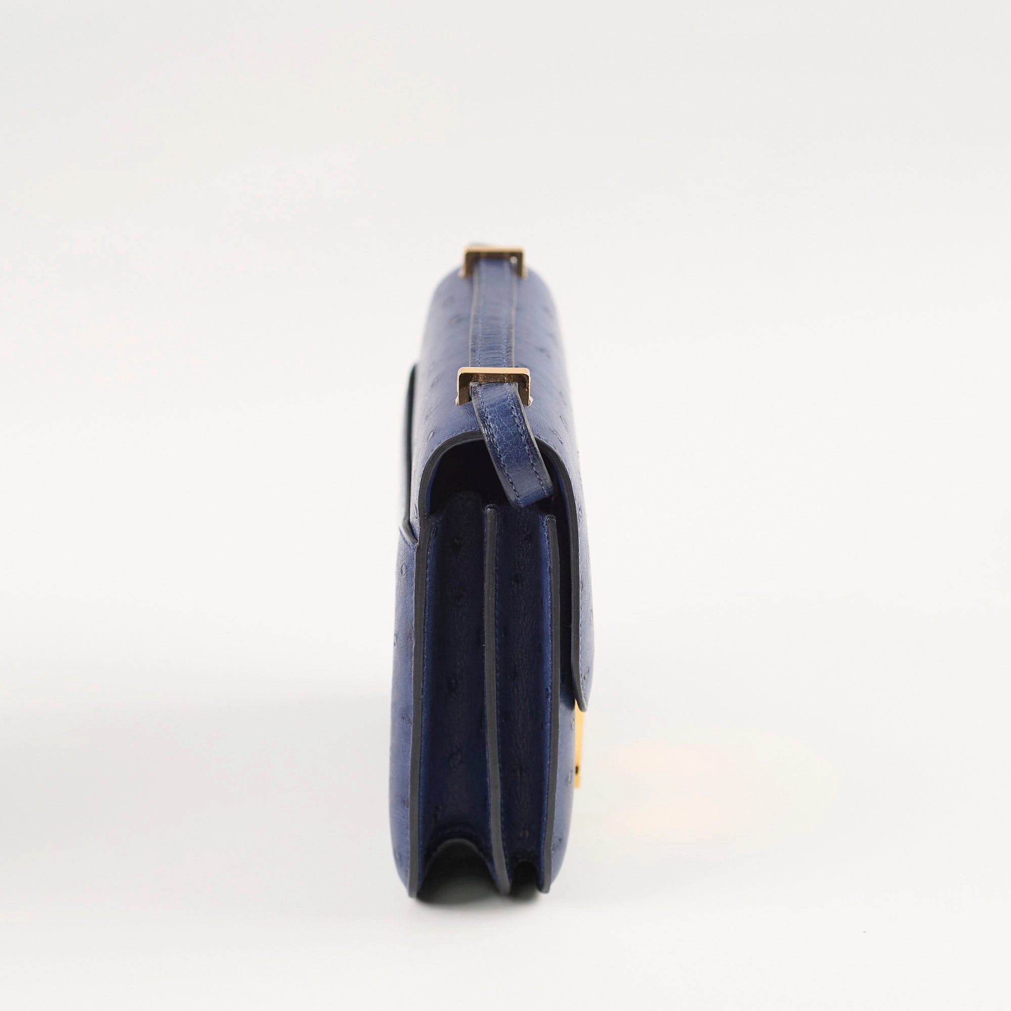 Hermes 18 Constance Bleu Saphir Ostrich Z Stamp