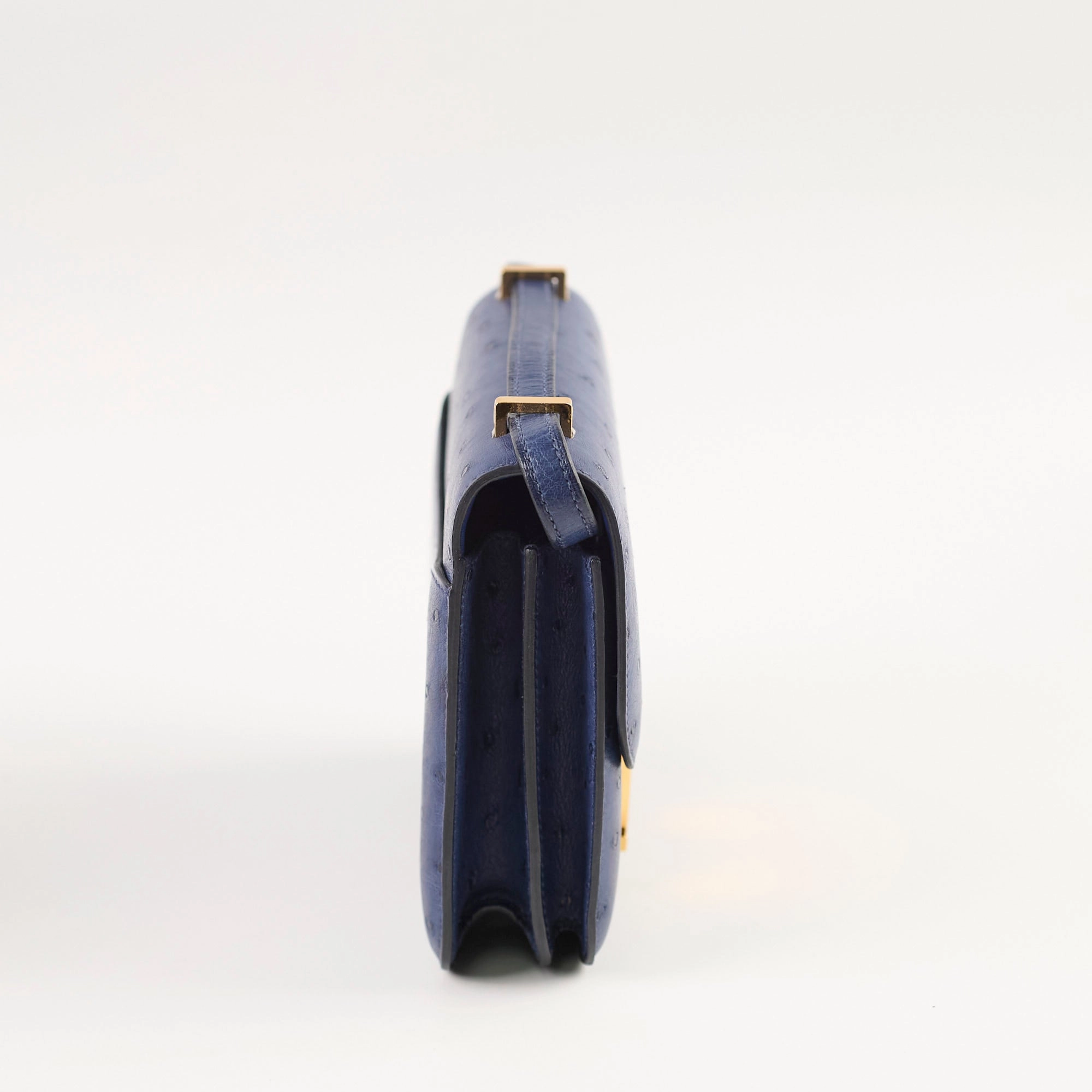 Hermes 18 Constance Bleu Saphir Ostrich Z Stamp