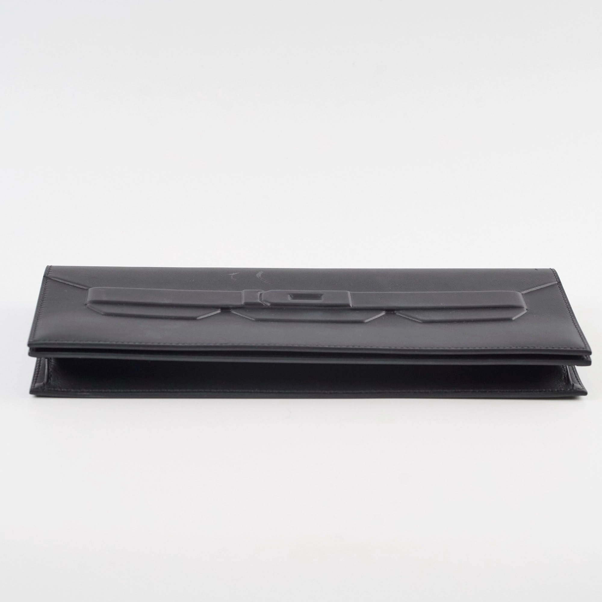 Hermes 29 Birkin Shadow Cut Clutch Noir B Stamp