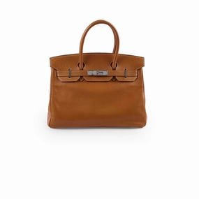 Hermes Birkin 30 Gold PHW F Square Stamp