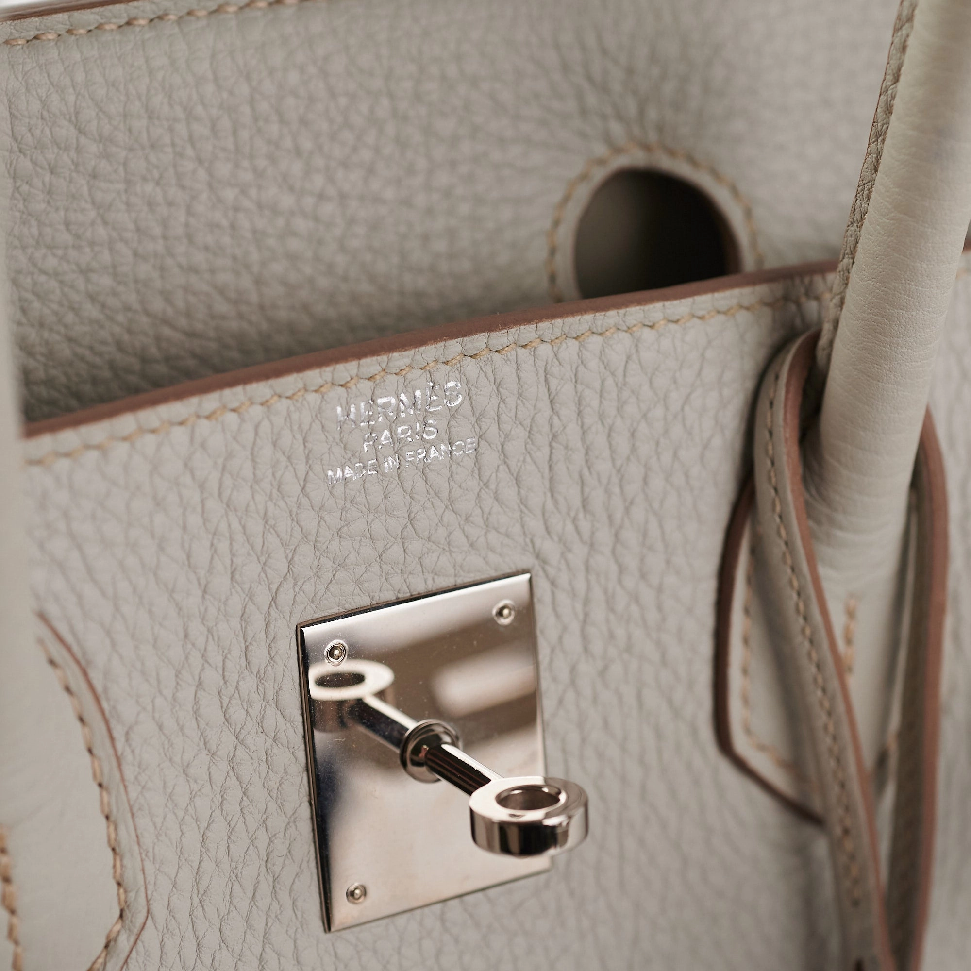 Hermes Birkin 30 Gris Perle Stamp P Square (2012)