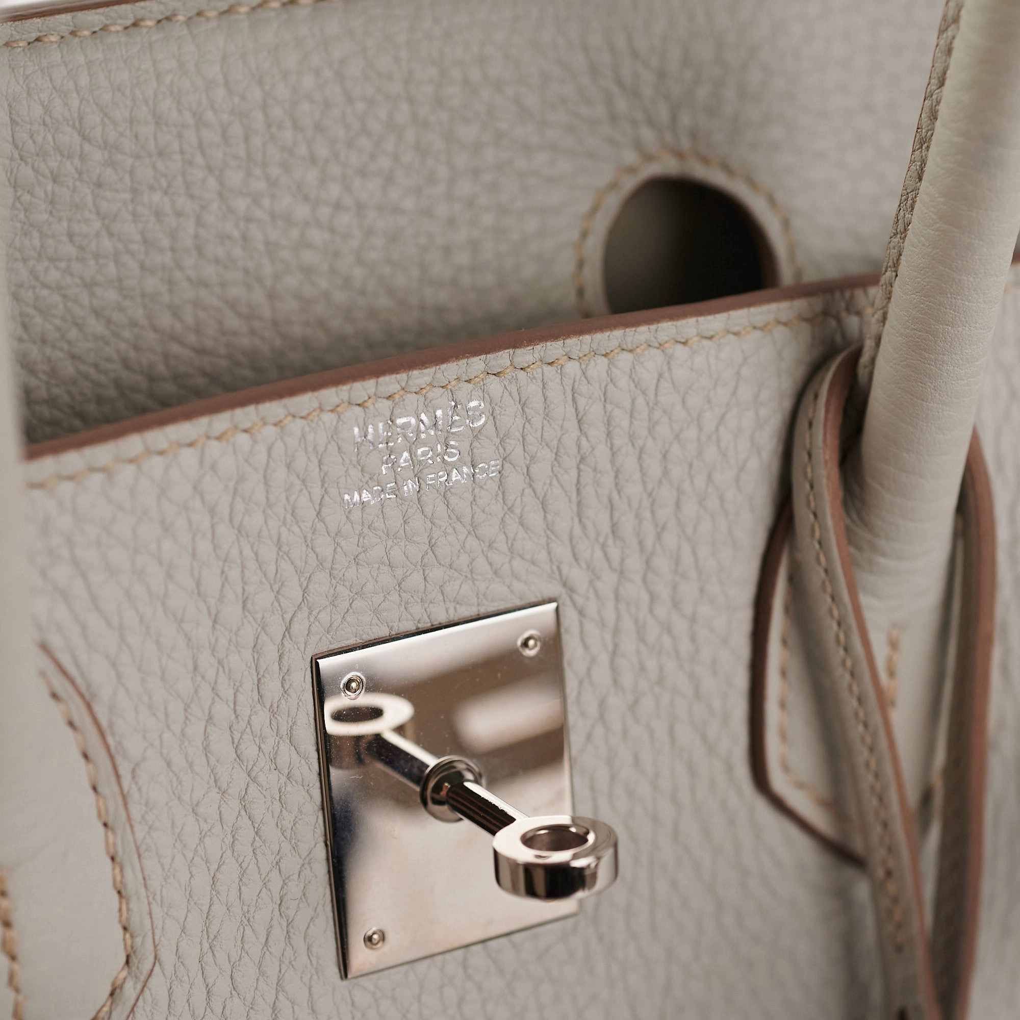 Hermes Birkin 30 Gris Perle Stamp P Square (2012)
