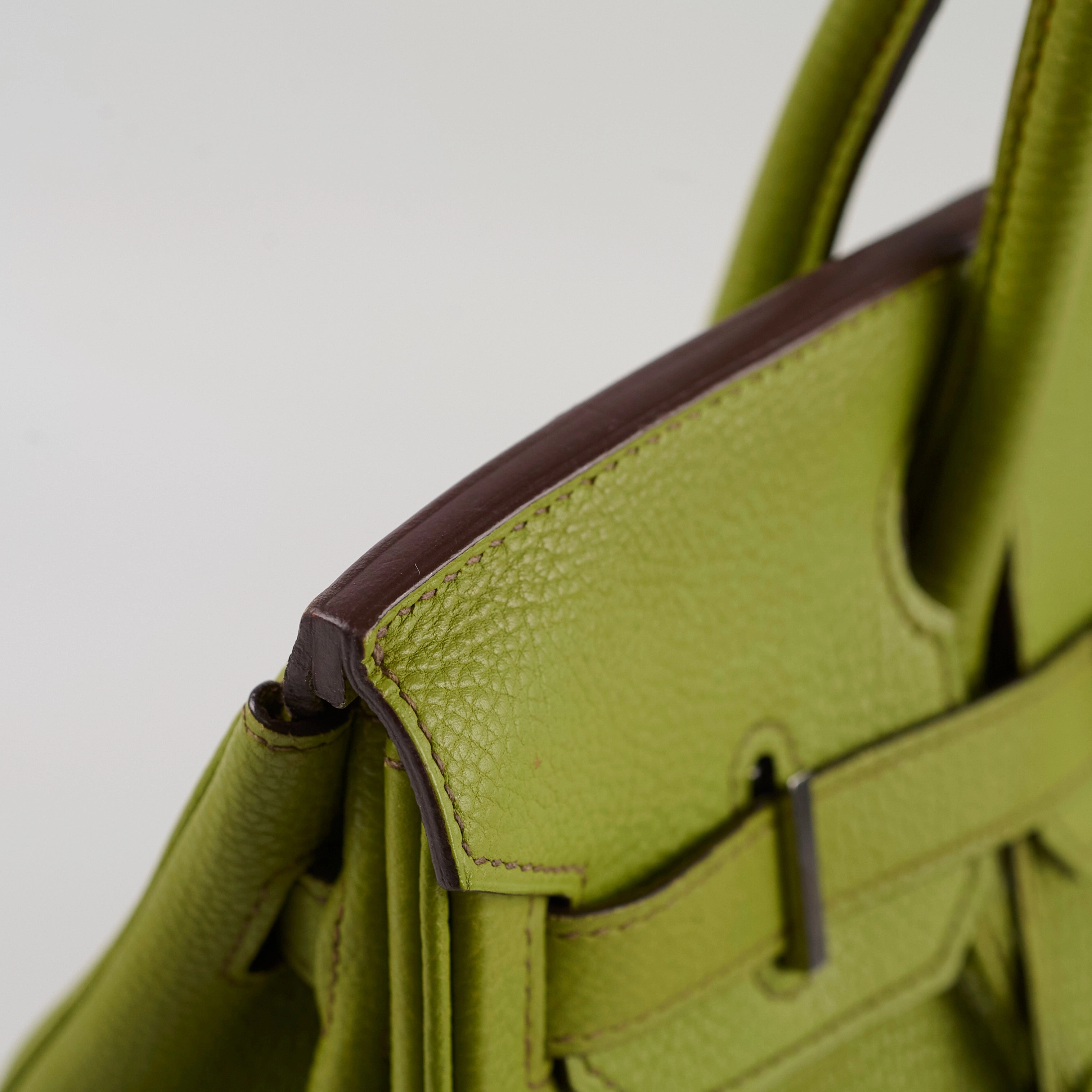 Hermes Birkin 30 togo ruthinium hardware Vert Anis - I Square stamp