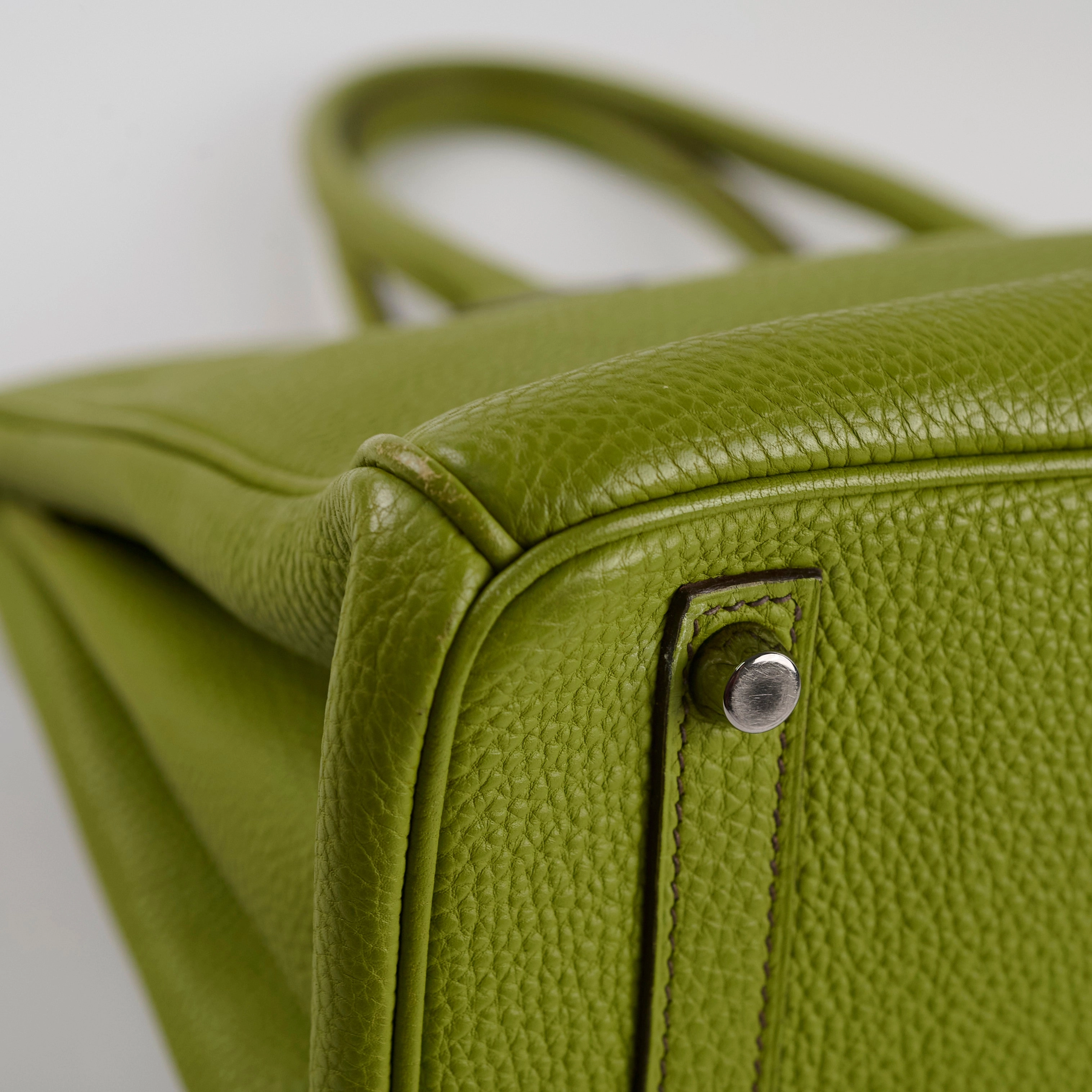Hermes Birkin 30 togo ruthinium hardware Vert Anis - I Square stamp