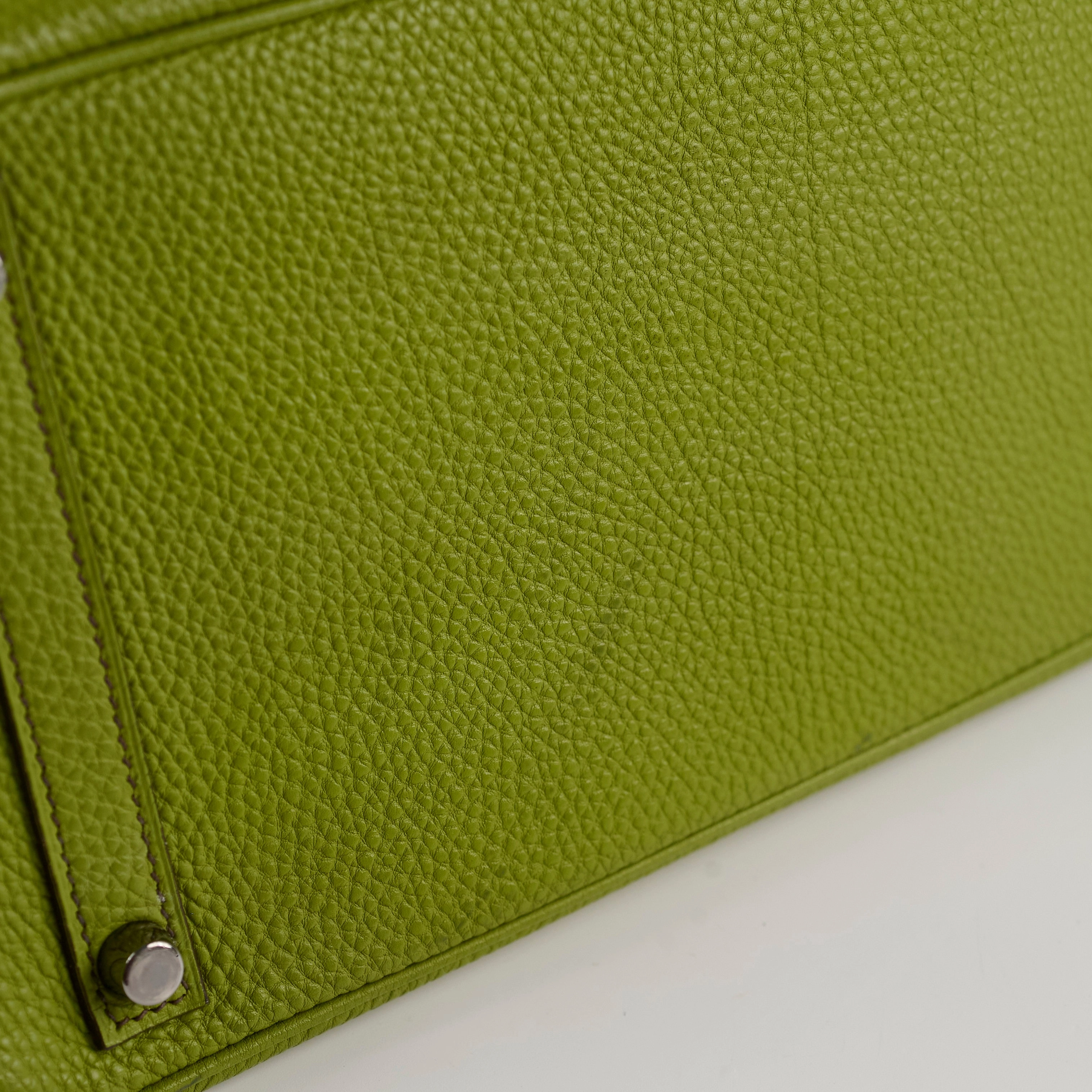 Hermes Birkin 30 togo ruthinium hardware Vert Anis - I Square stamp