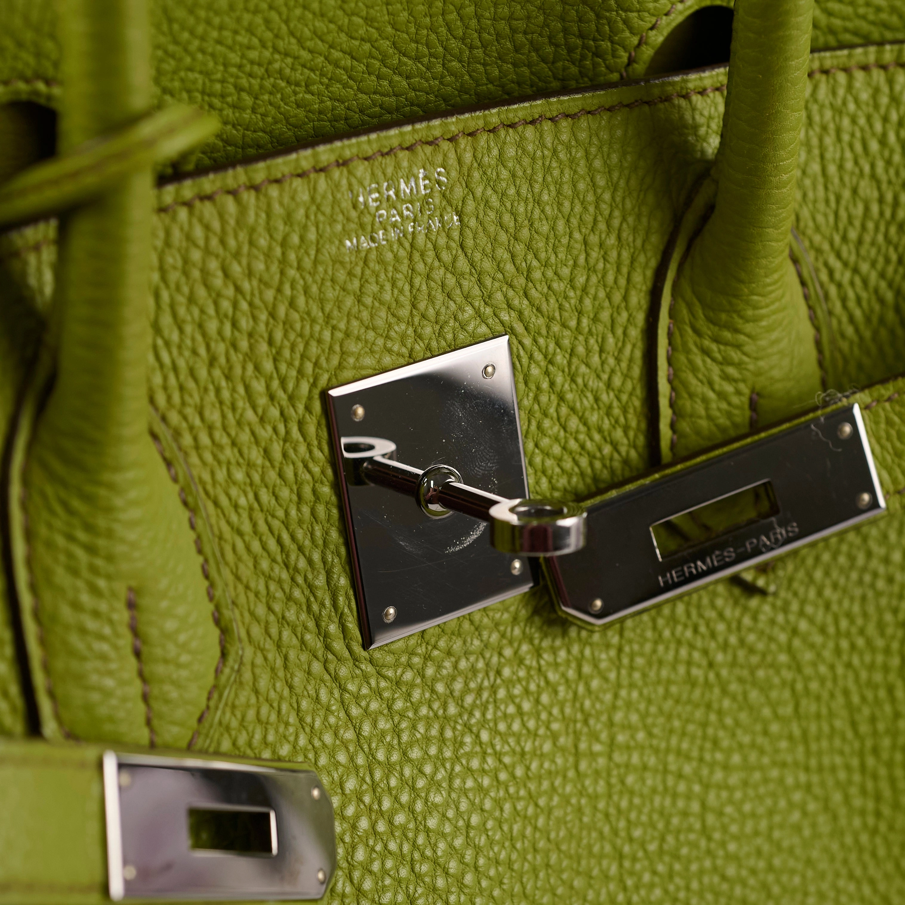 Hermes Birkin 30 togo ruthinium hardware Vert Anis - I Square stamp