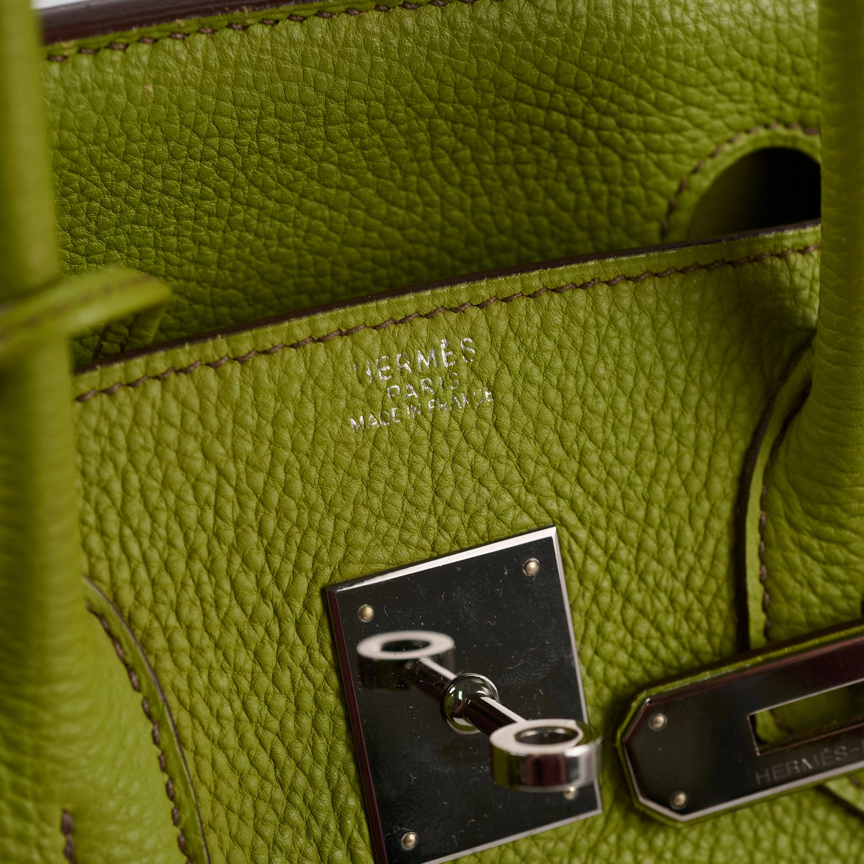 Hermes Birkin 30 togo ruthinium hardware Vert Anis - I Square stamp
