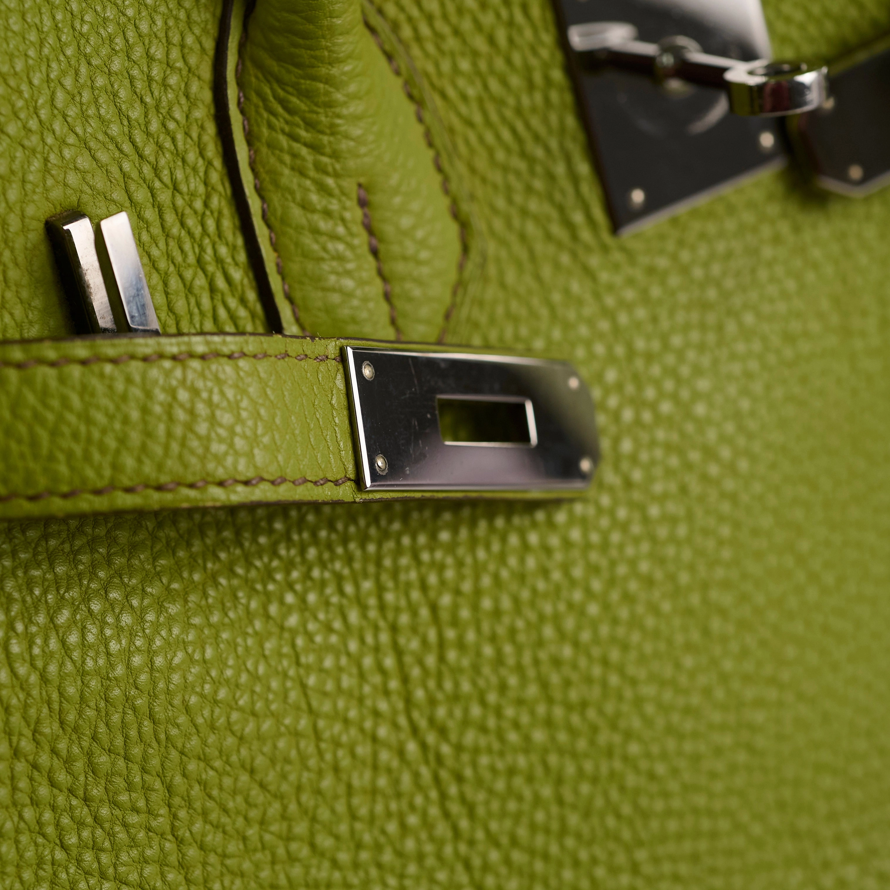 Hermes Birkin 30 togo ruthinium hardware Vert Anis - I Square stamp