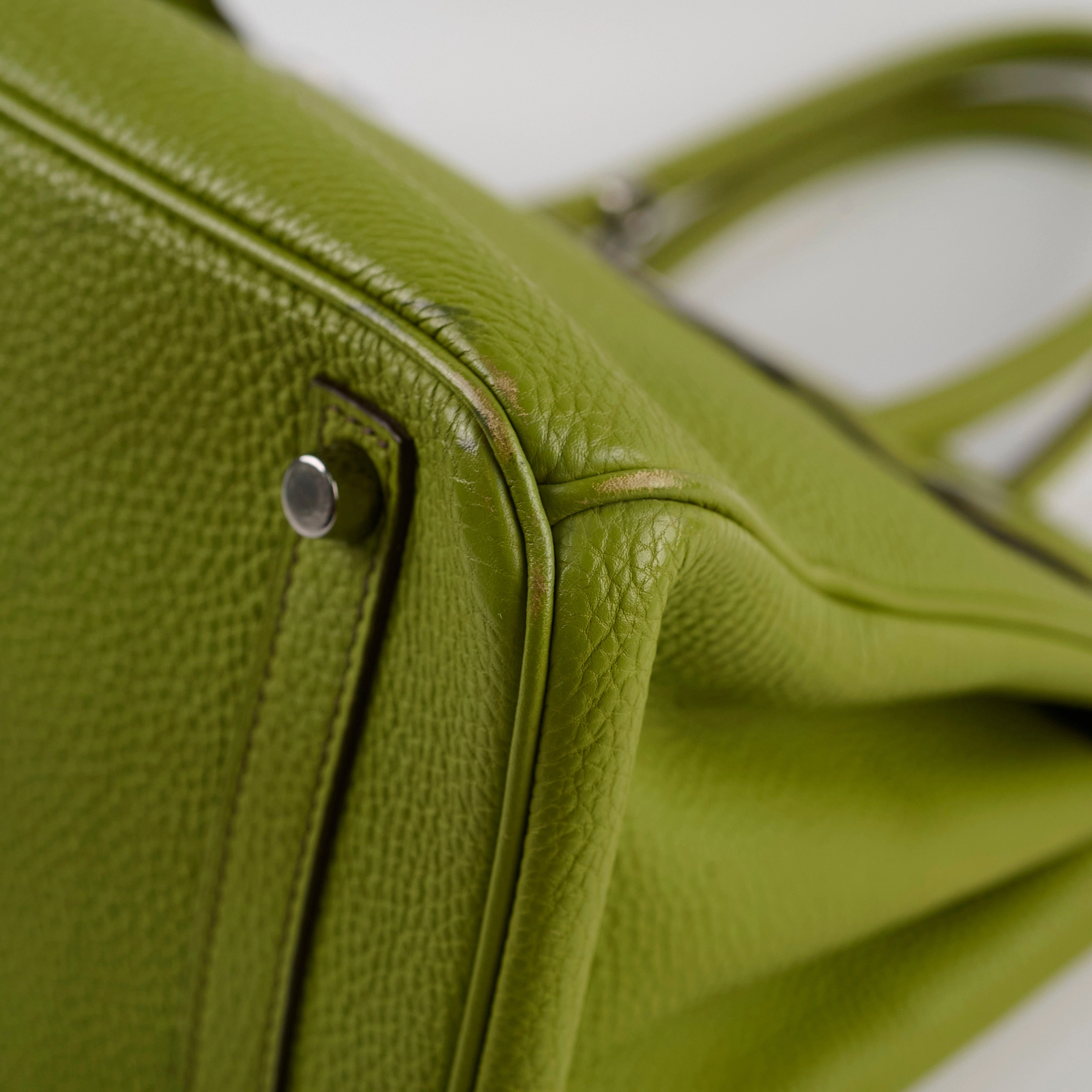 Hermes Birkin 30 togo ruthinium hardware Vert Anis - I Square stamp