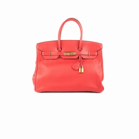 Hermes Birkin 35 Clemence Red - T Stamp