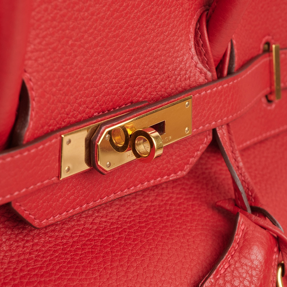 Hermes Birkin 35 Clemence Red - T Stamp