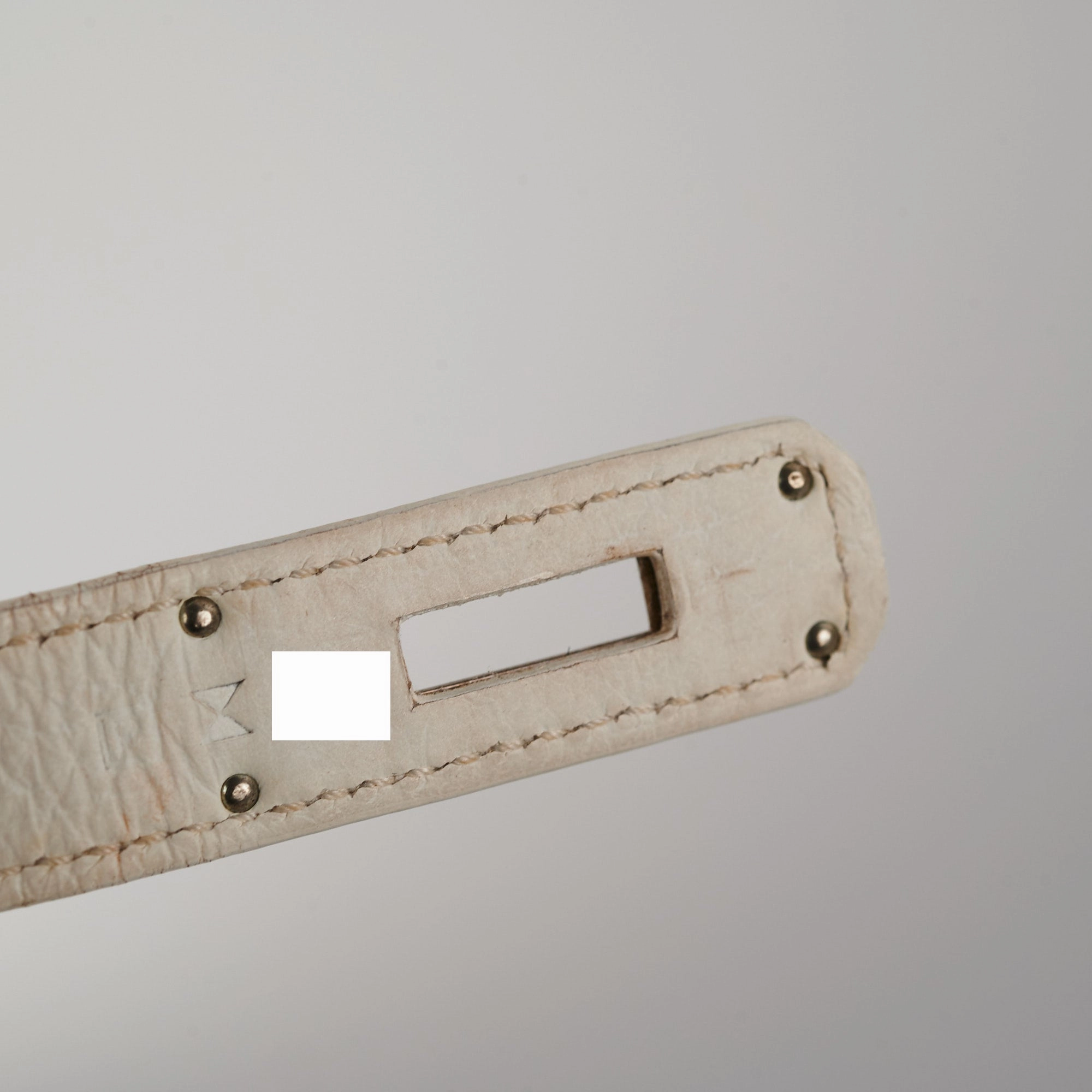 Hermes Birkin 35 Clemence White Stamp P Square (2012)
