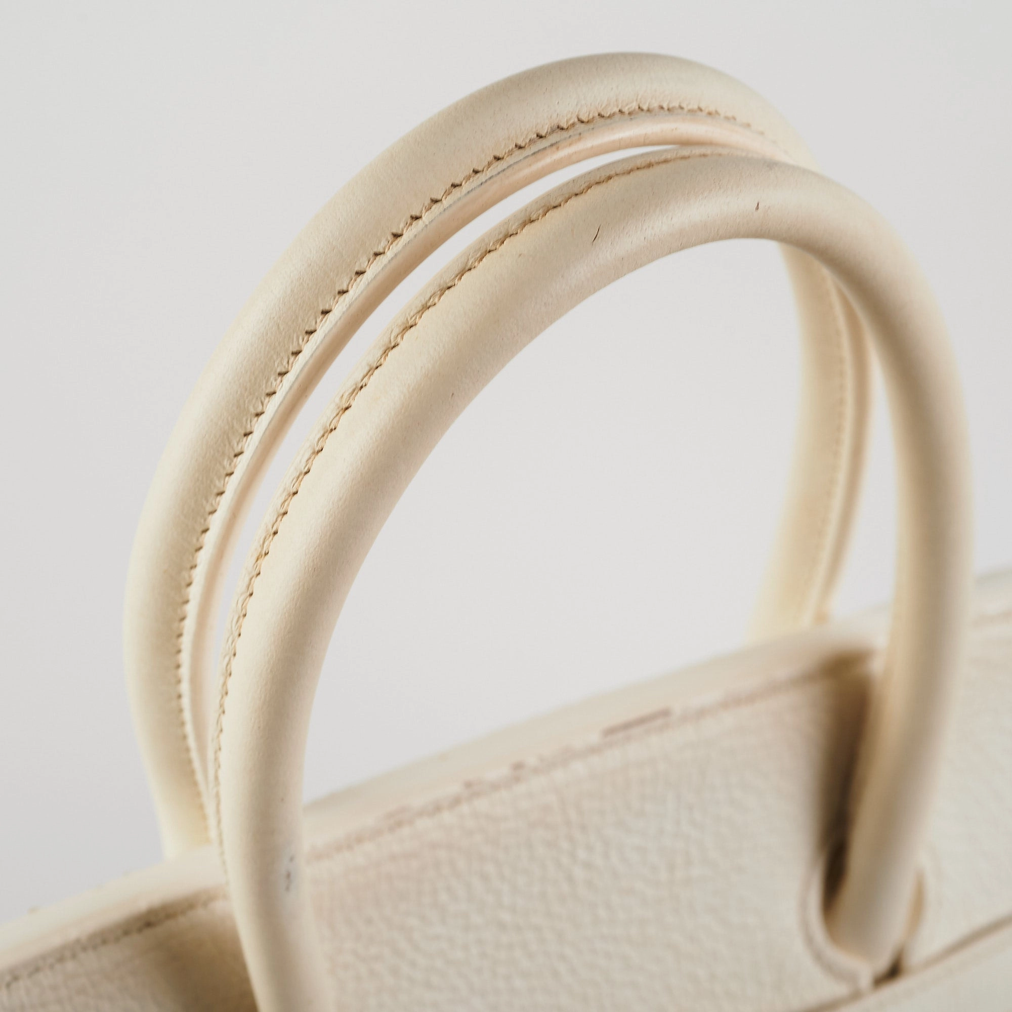 Hermes Birkin 35 Clemence White Stamp P Square (2012)