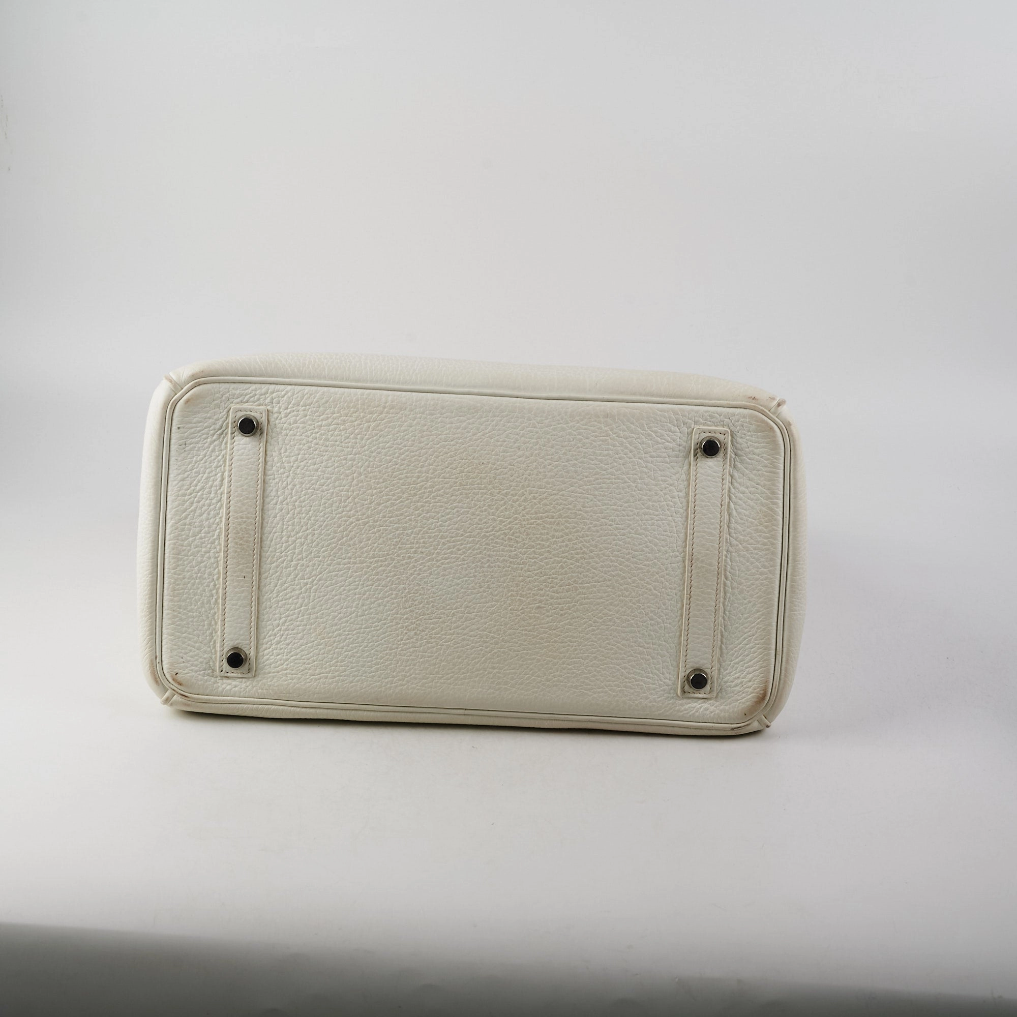 Hermes Birkin 35 Clemence White Stamp P Square (2012)