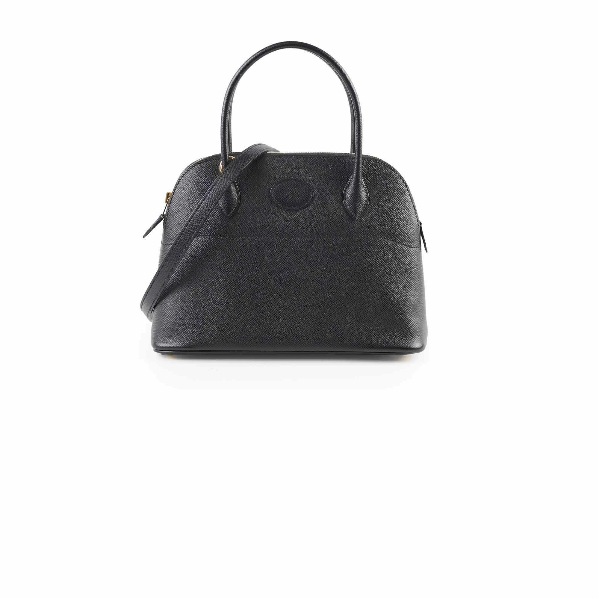 Hermes Bolide 27 Black Espom GHW