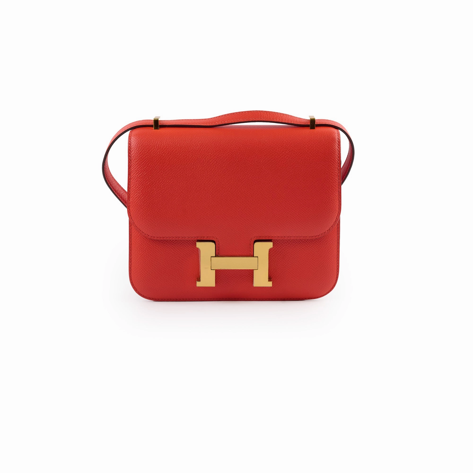 Hermes Constance 18 Epsom Orange Stamp T