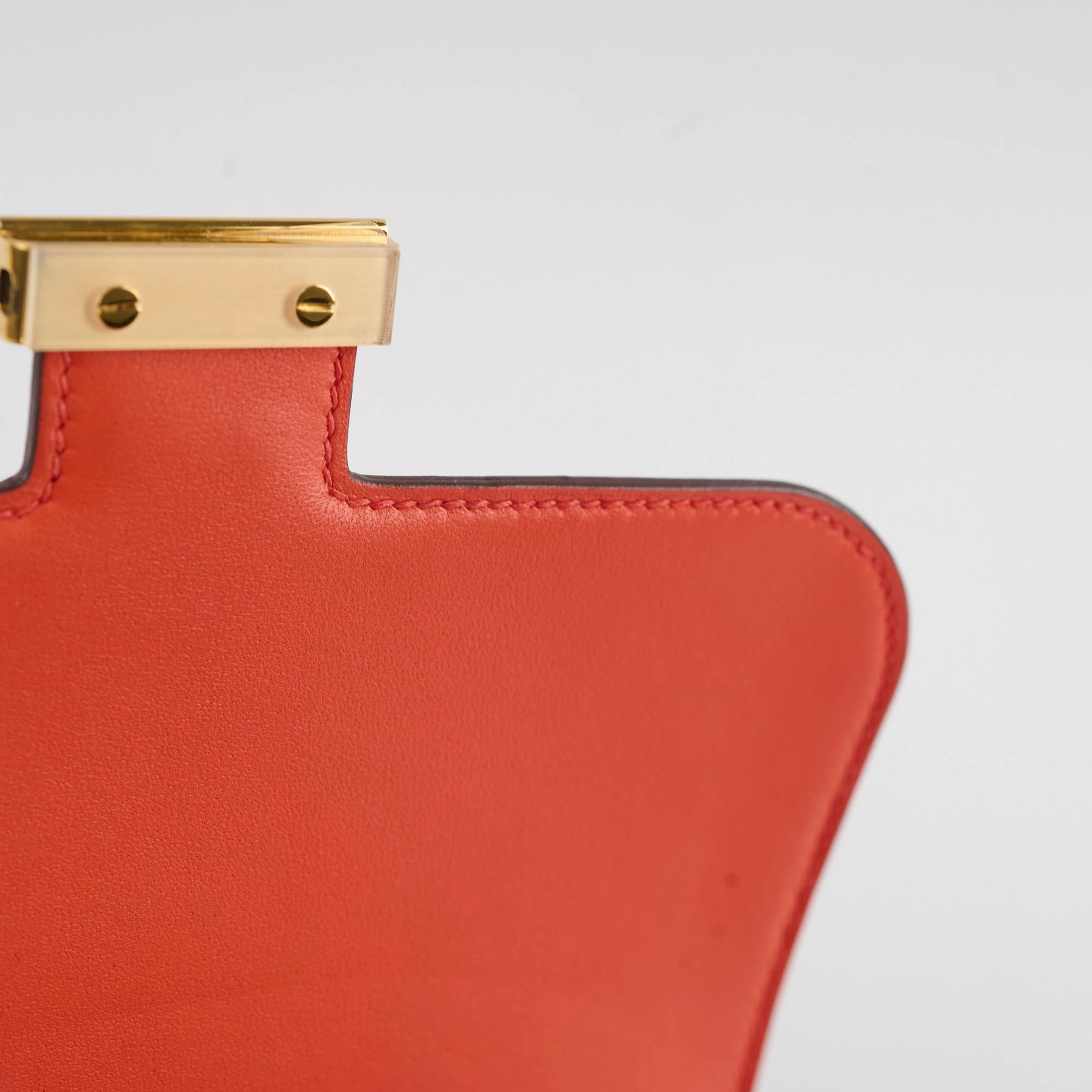 Hermes Constance 18 Epsom Orange Stamp T