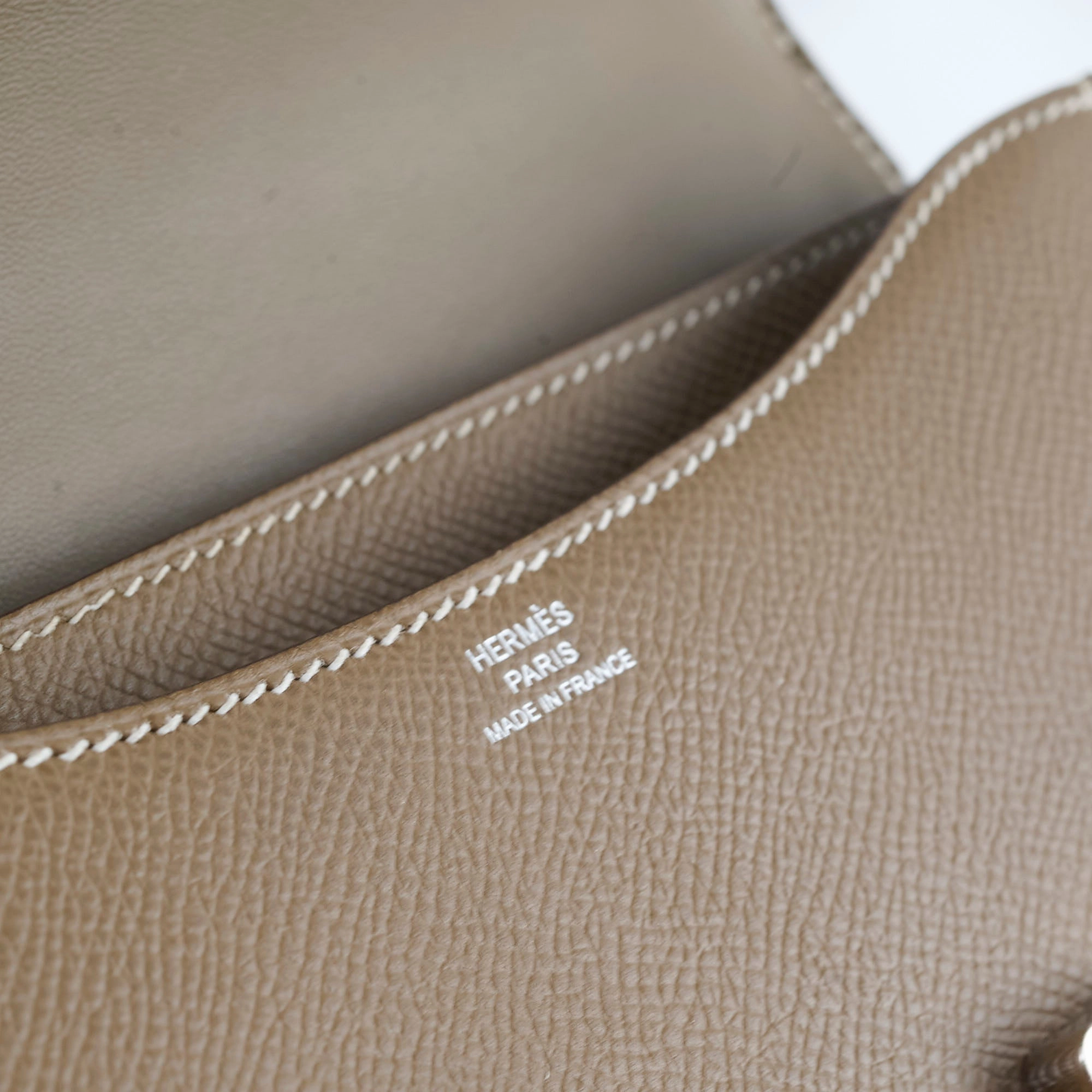 Hermes Constance Mini 18 Etoupe Y Stamp