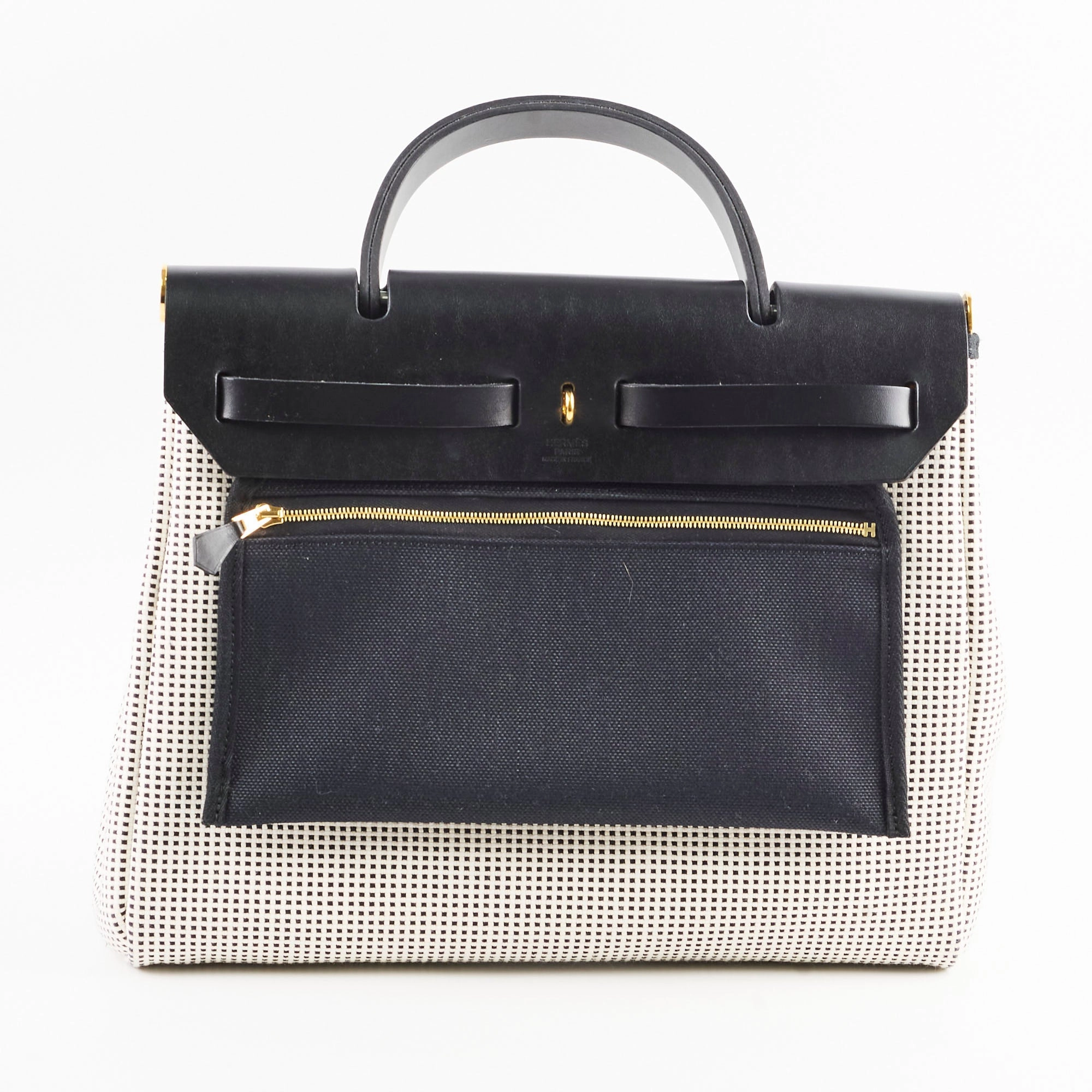 Hermes Herbag 31 Black/White U Stamp 2022