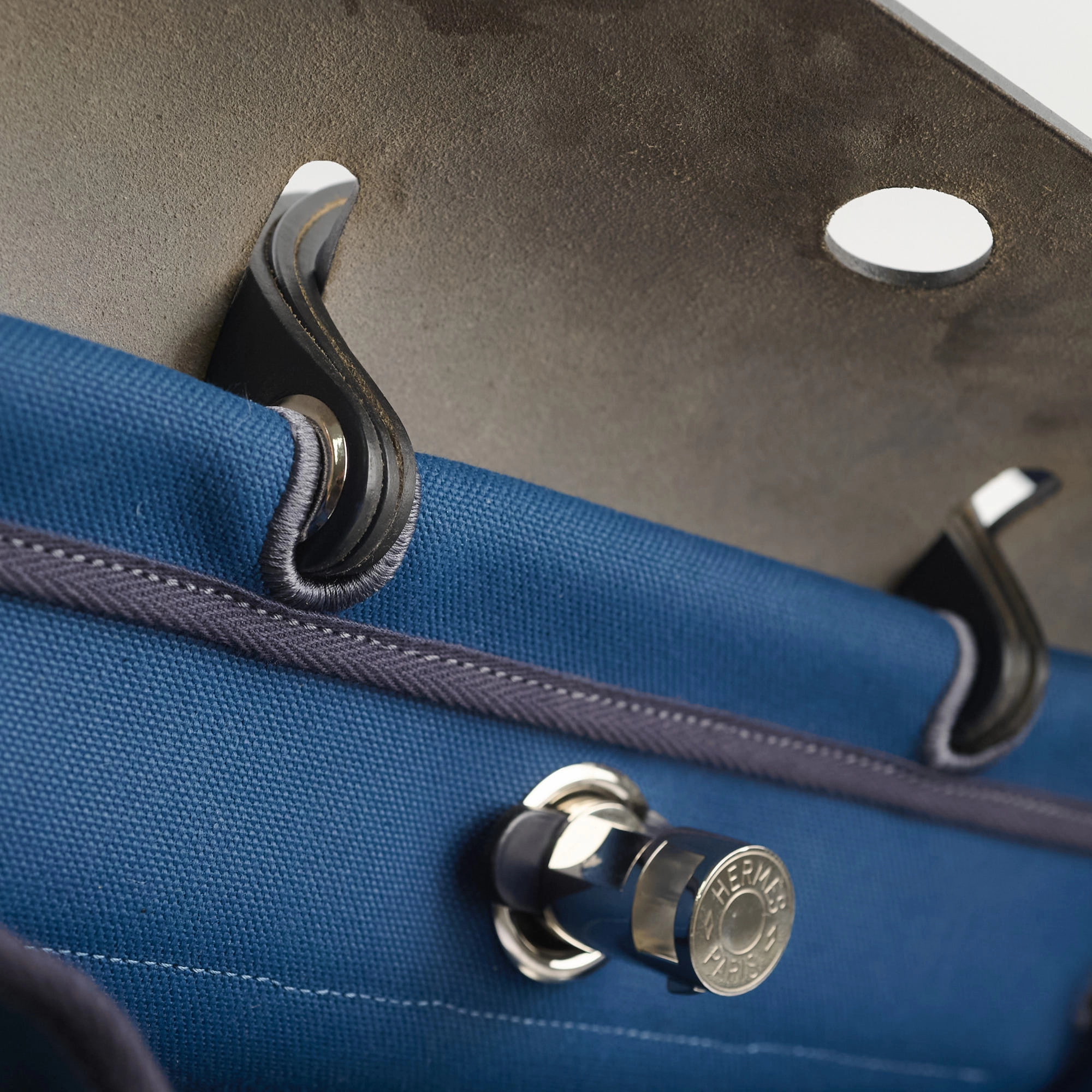 Hermes Herbag 39 Blue Indigo Retourne D stamp 2019