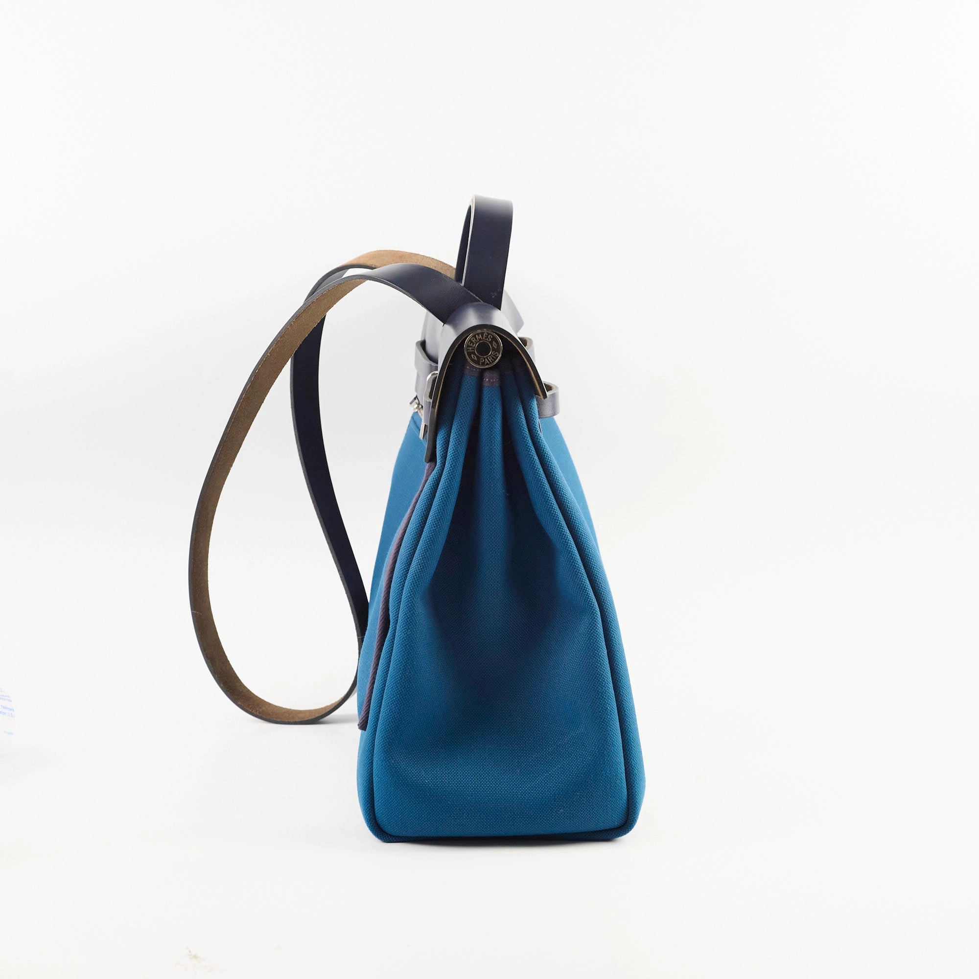 Hermes Herbag 39 Blue Indigo Retourne D stamp 2019