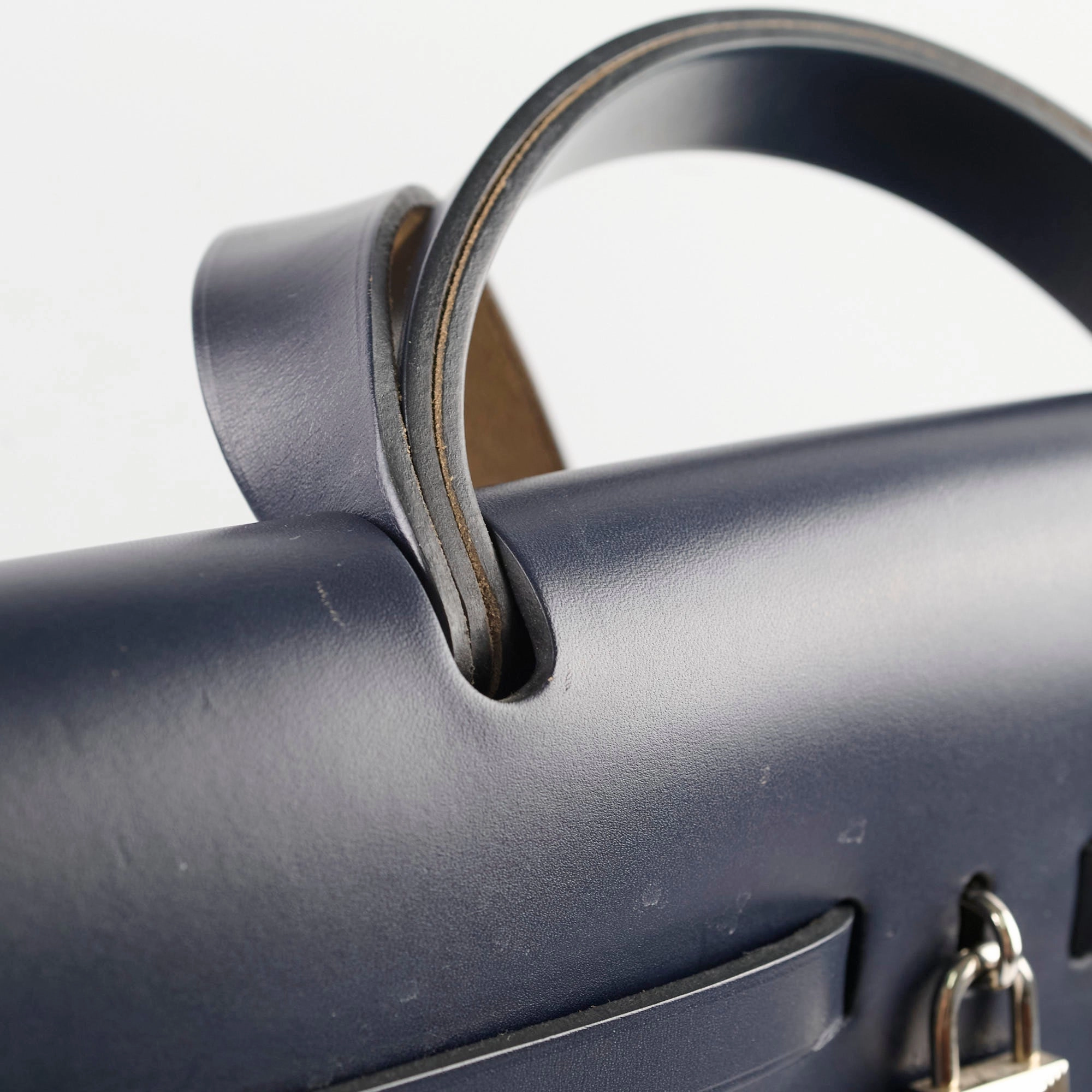 Hermes Herbag 39 Blue Indigo Retourne D stamp 2019