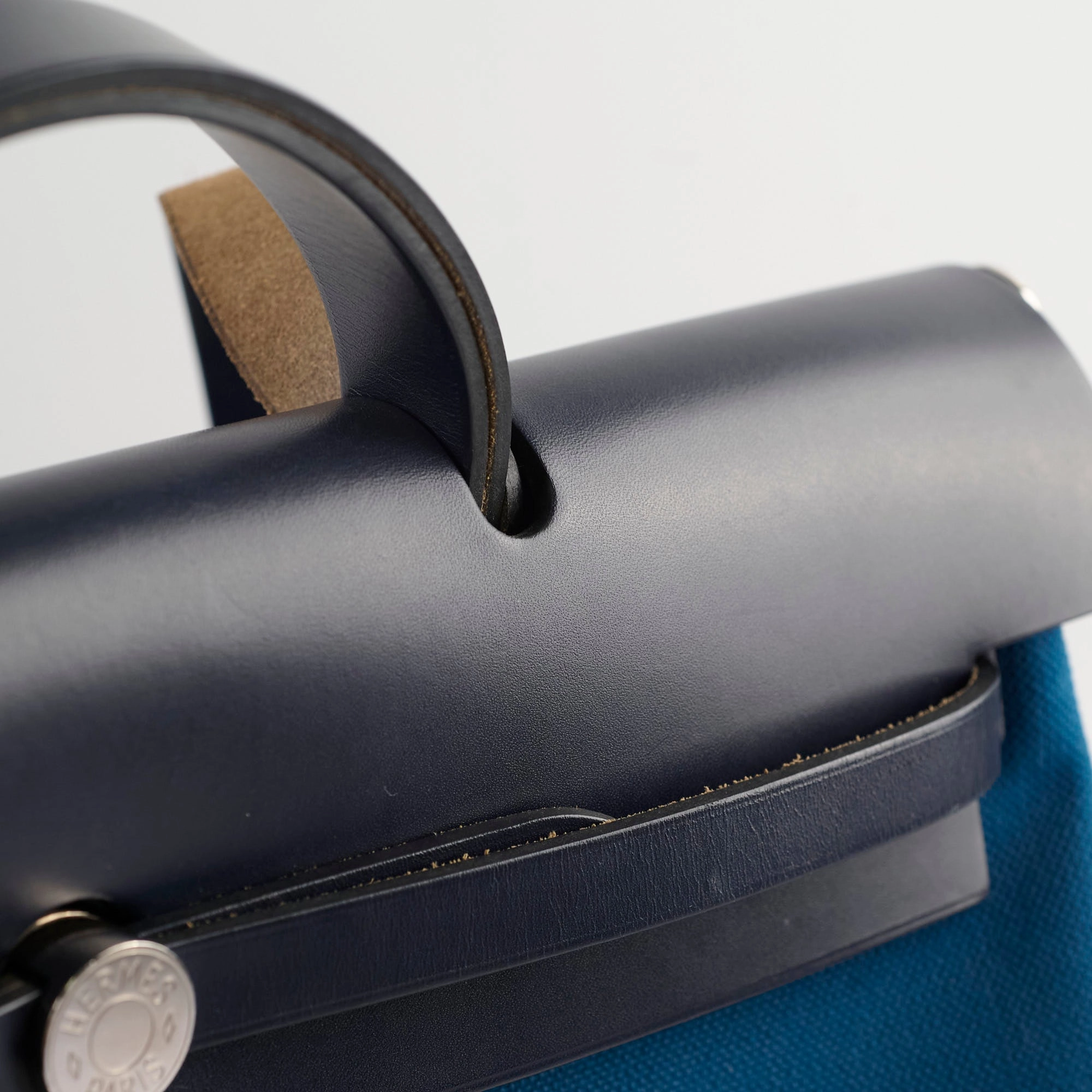 Hermes Herbag 39 Blue Indigo Retourne D stamp 2019