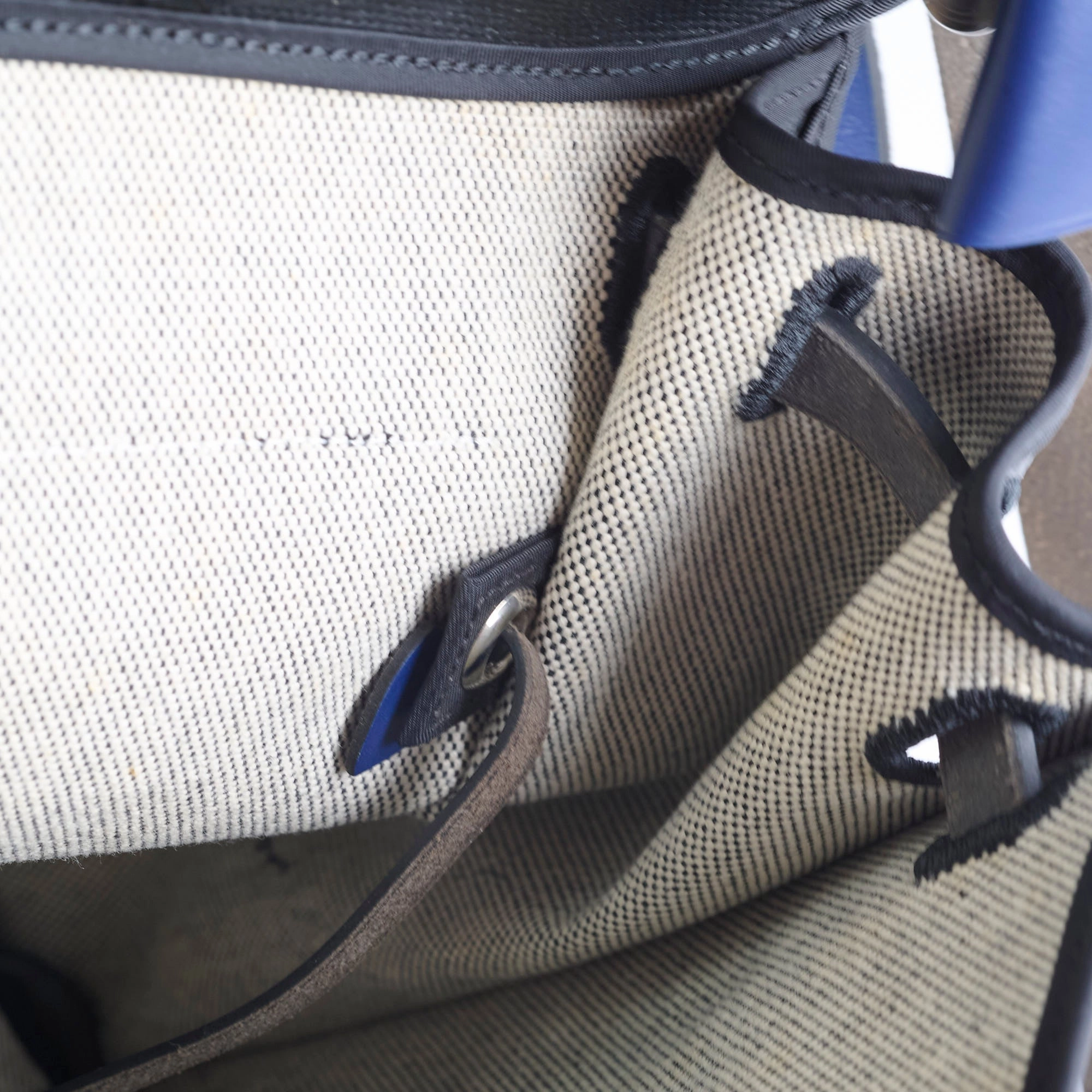 Hermes Herbag Zip 39 Bag Berline Canvas/Leather Black/Blue SHW