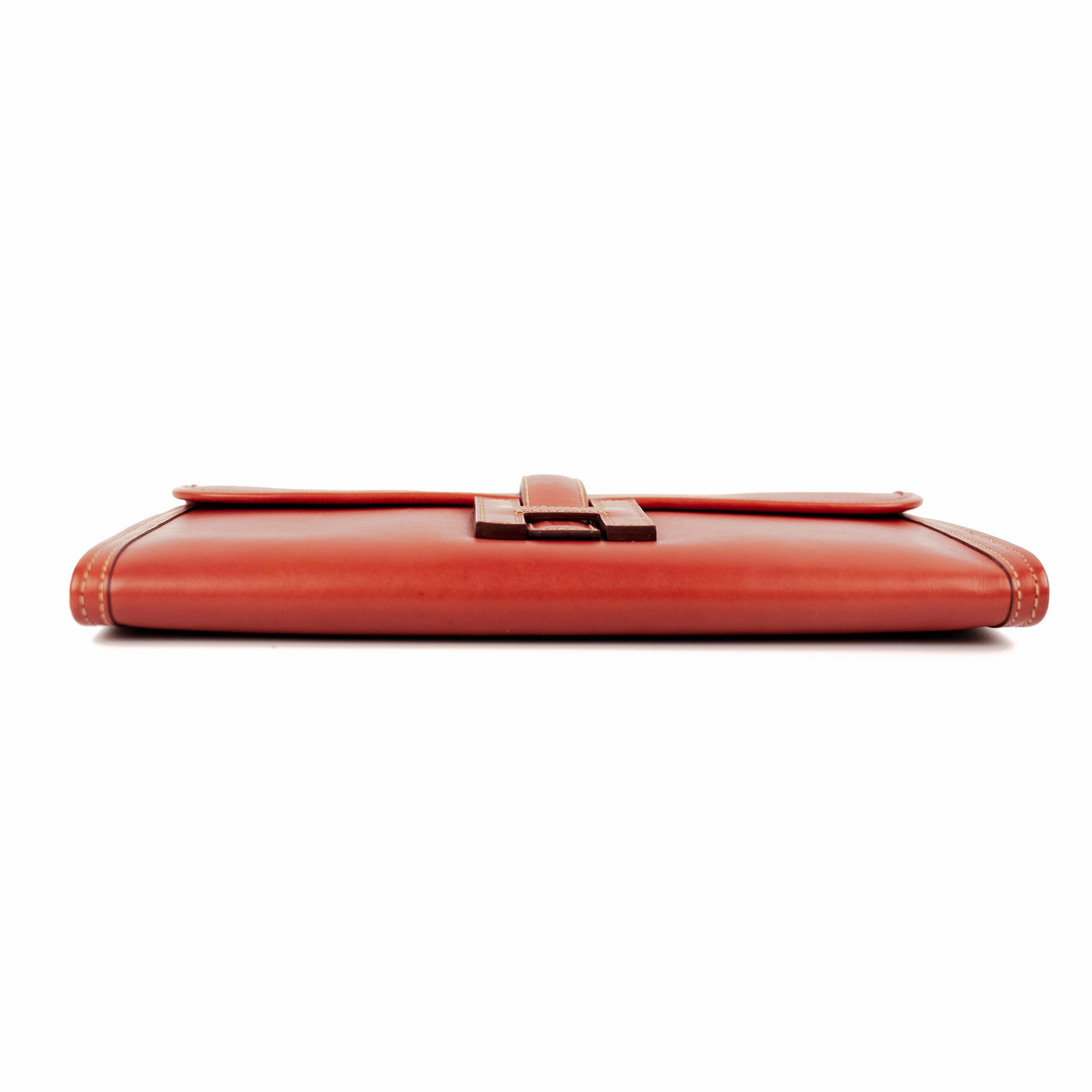 Hermes Jige Clutch 29 Red/Orange - M Stamp
