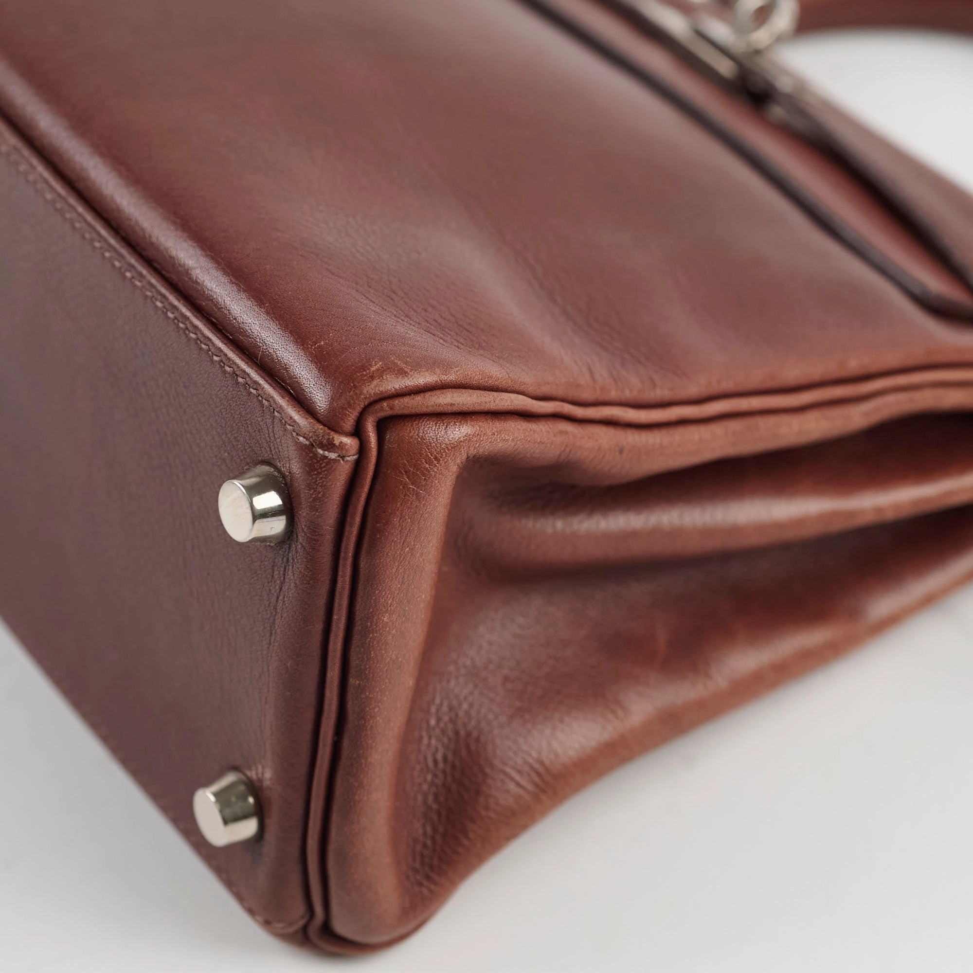 Hermes Kelly 25 Brown I Sqaure Stamp