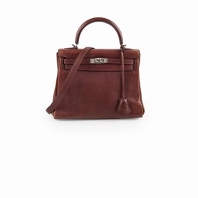 Hermes Kelly 25 Brown I Sqaure Stamp