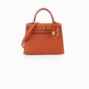 Hermes Kelly 25 Epsom Sellier Terre Battue Y Stamp