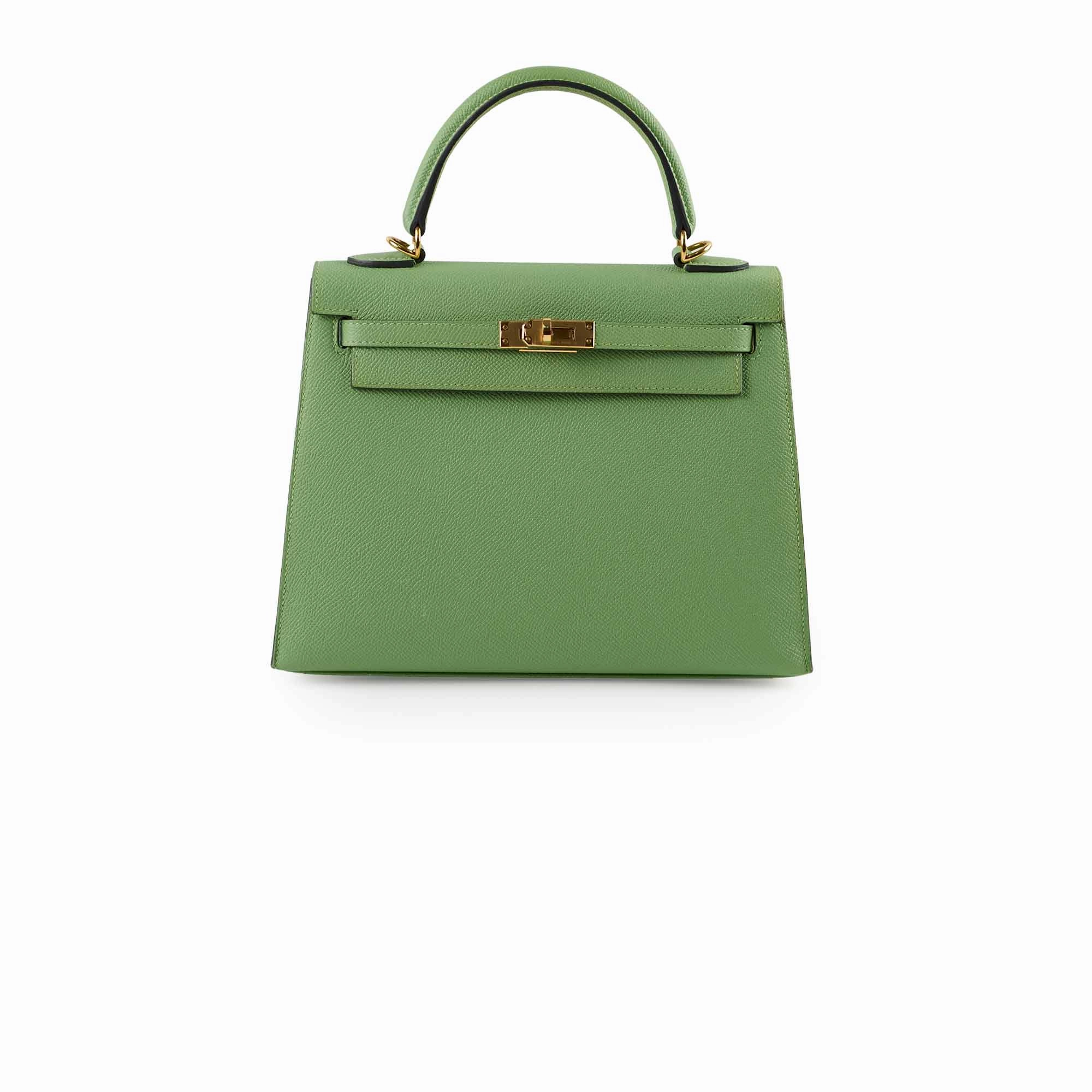 Hermes Kelly 25 Epsom Vert Criquet D Stamp 2019