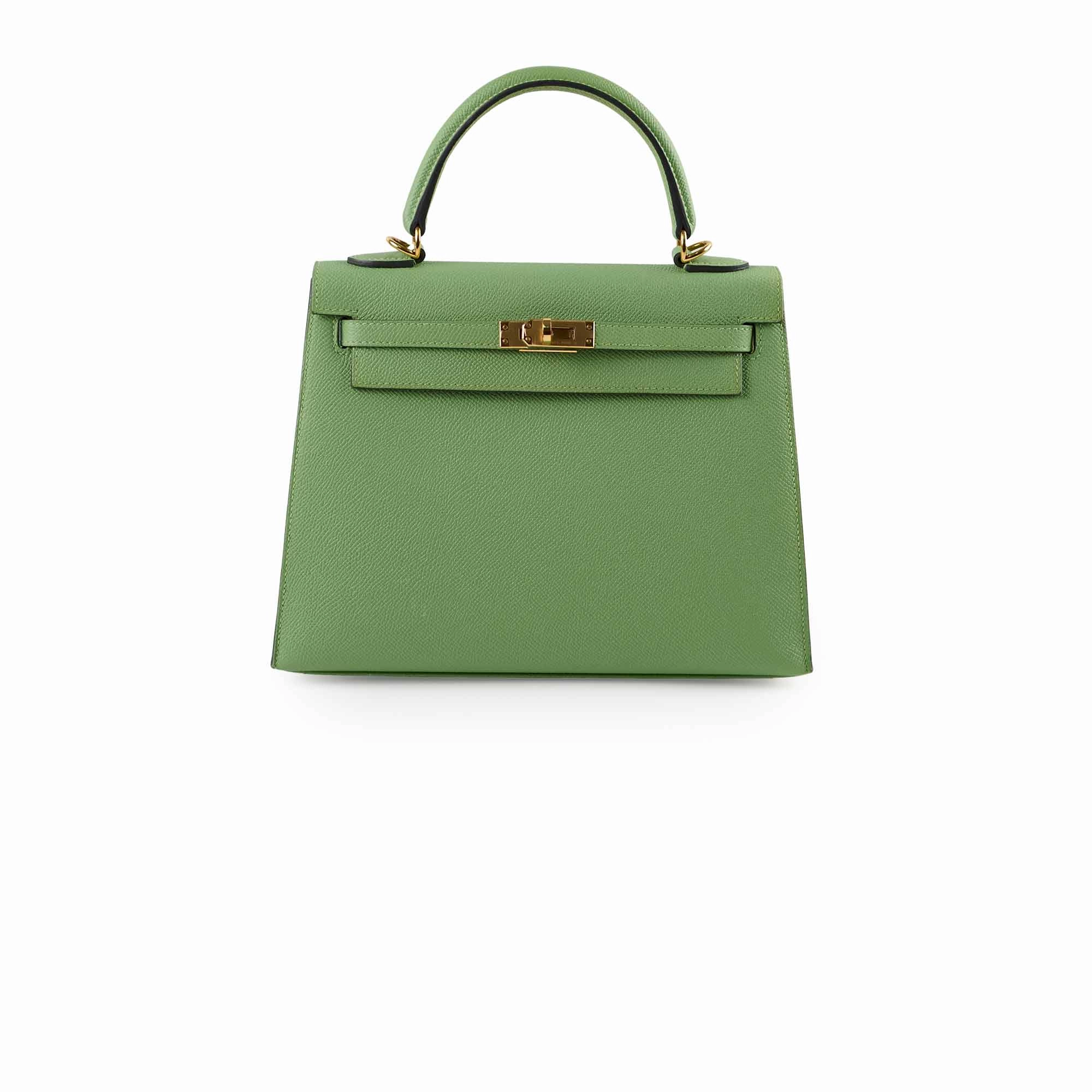 Hermes Kelly 25 Epsom Vert Criquet D Stamp 2019