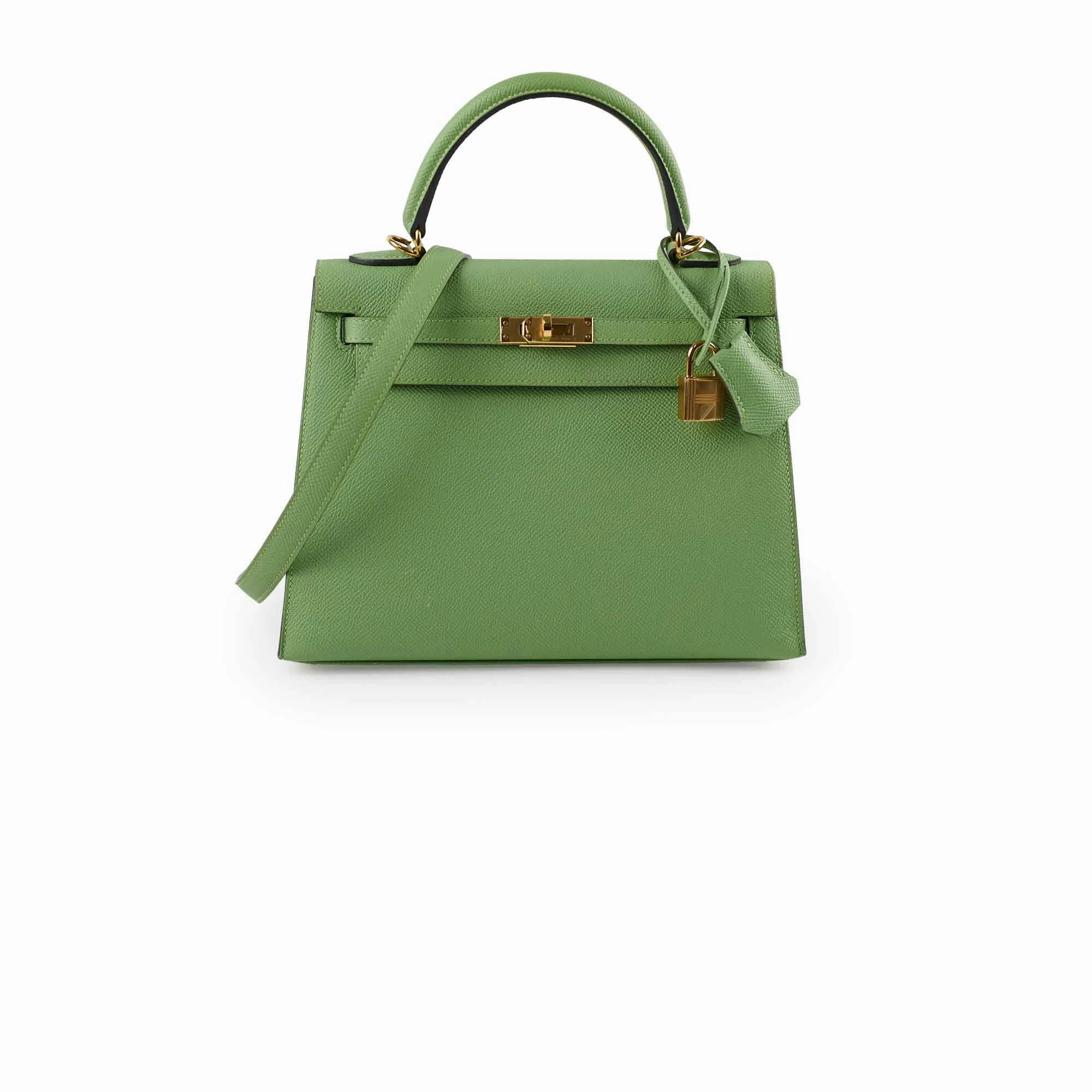 Hermes Kelly 25 Epsom Vert Criquet D Stamp 2019